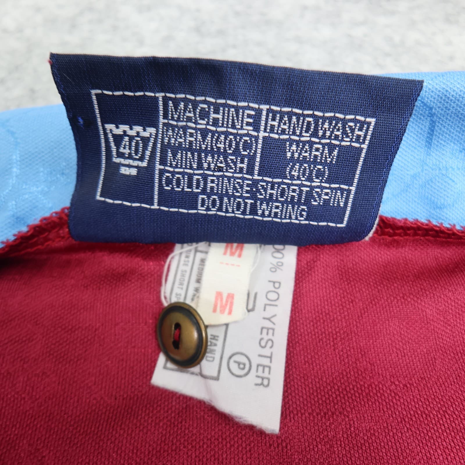 Vintage West Ham Shirt Medium Blue 1995 1997 Pony Home Shirt Soccer Jersey photo 9