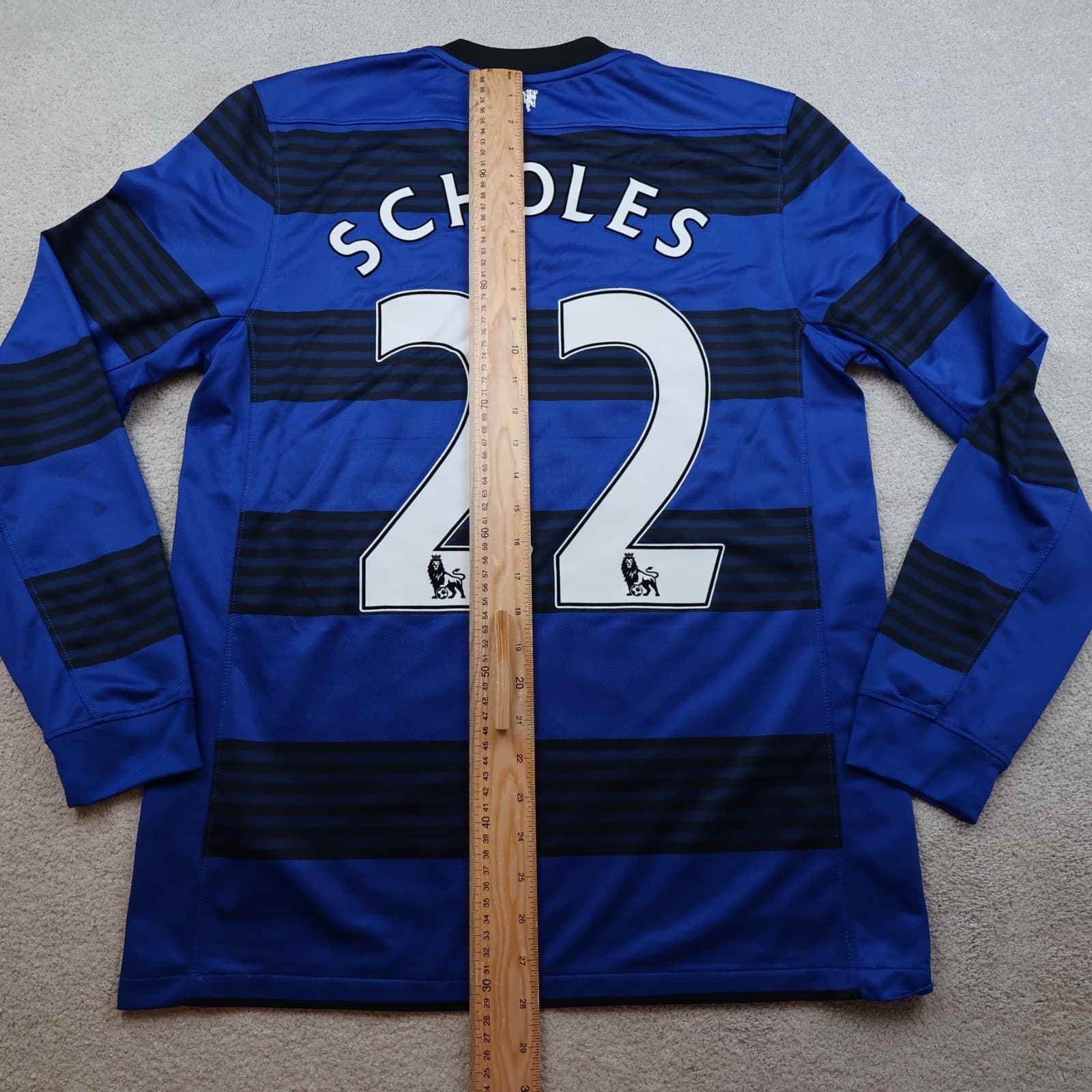 Manchester United Shirt Medium Blue Away Kit 2011 2012 Football Jersey Scholes photo 14