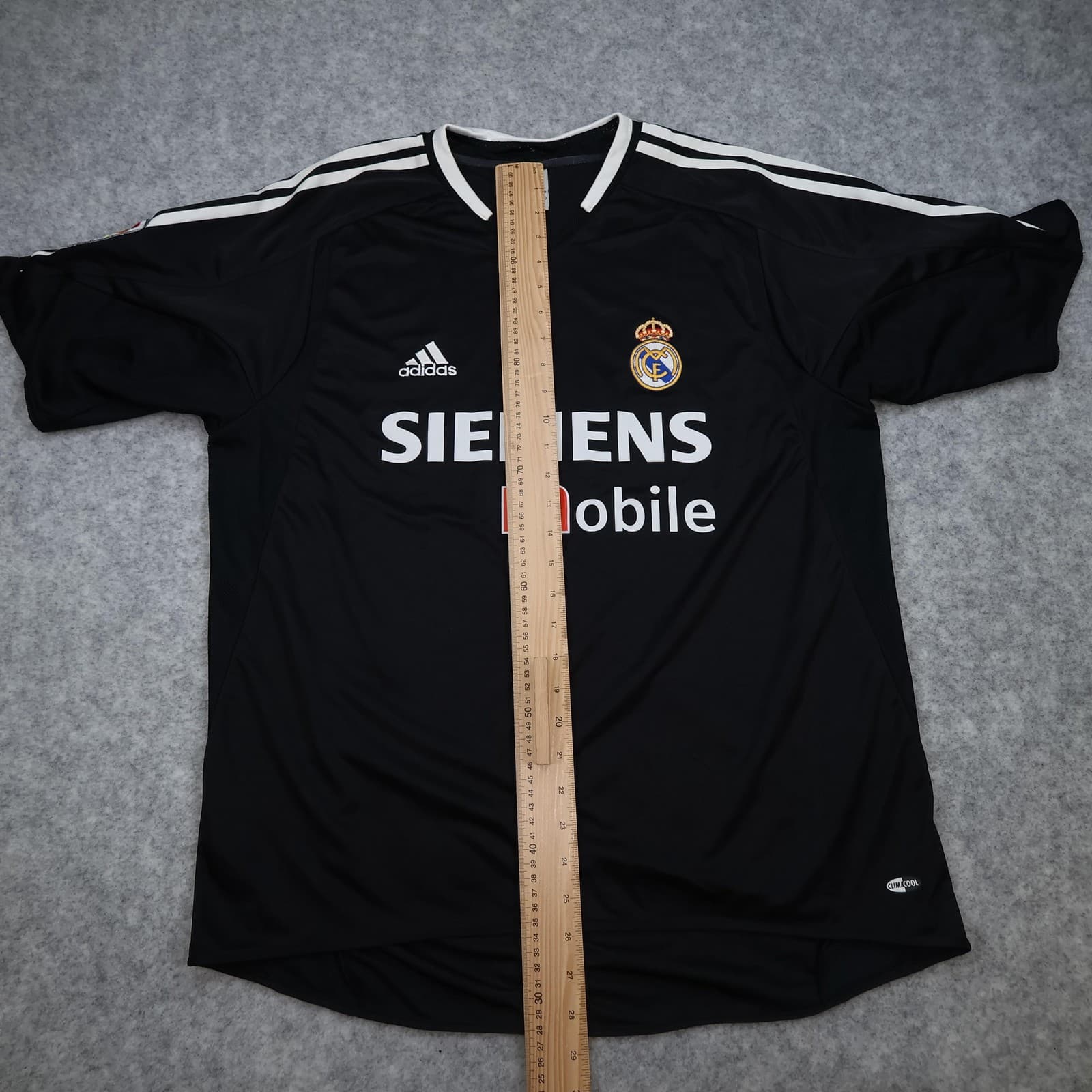 Vintage Real Madrid Shirt Mens Large Black Away 2003 2004 Adidas Siemens Mobile photo 13