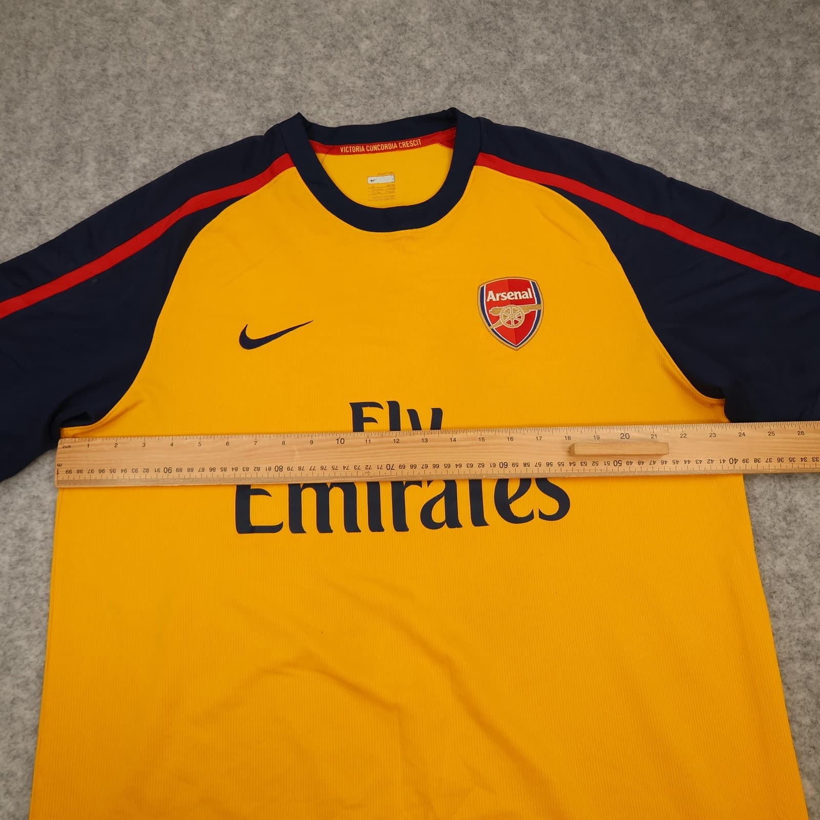 Arsenal Shirt Mens Extra Large Yellow Away 2008 2009 Football Nike Soccer Jersey photo 16