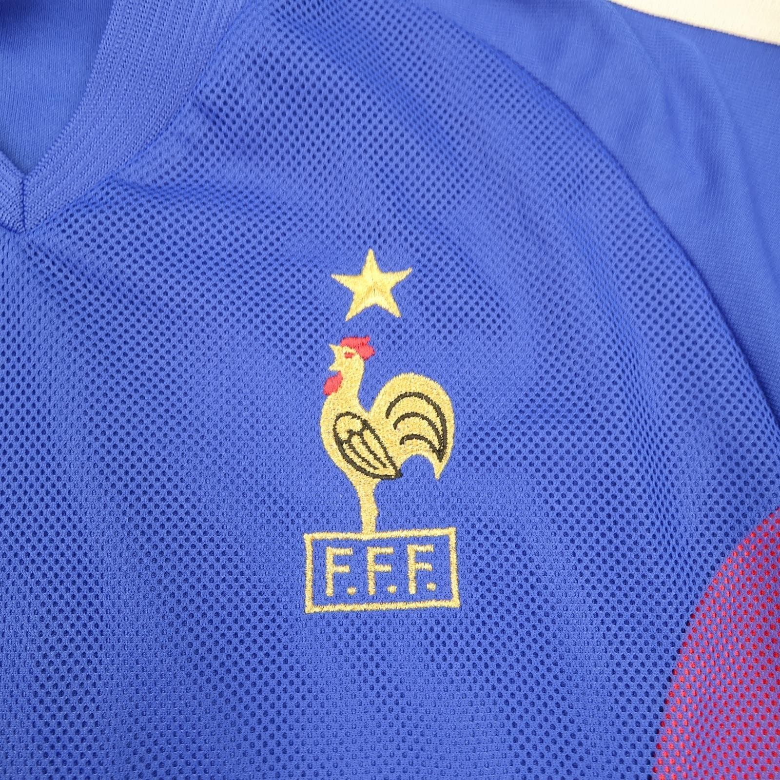 Vintage France Home Shirt Mens Medium Blue 2002 2004 Football Adidas Zidane 10 photo 5