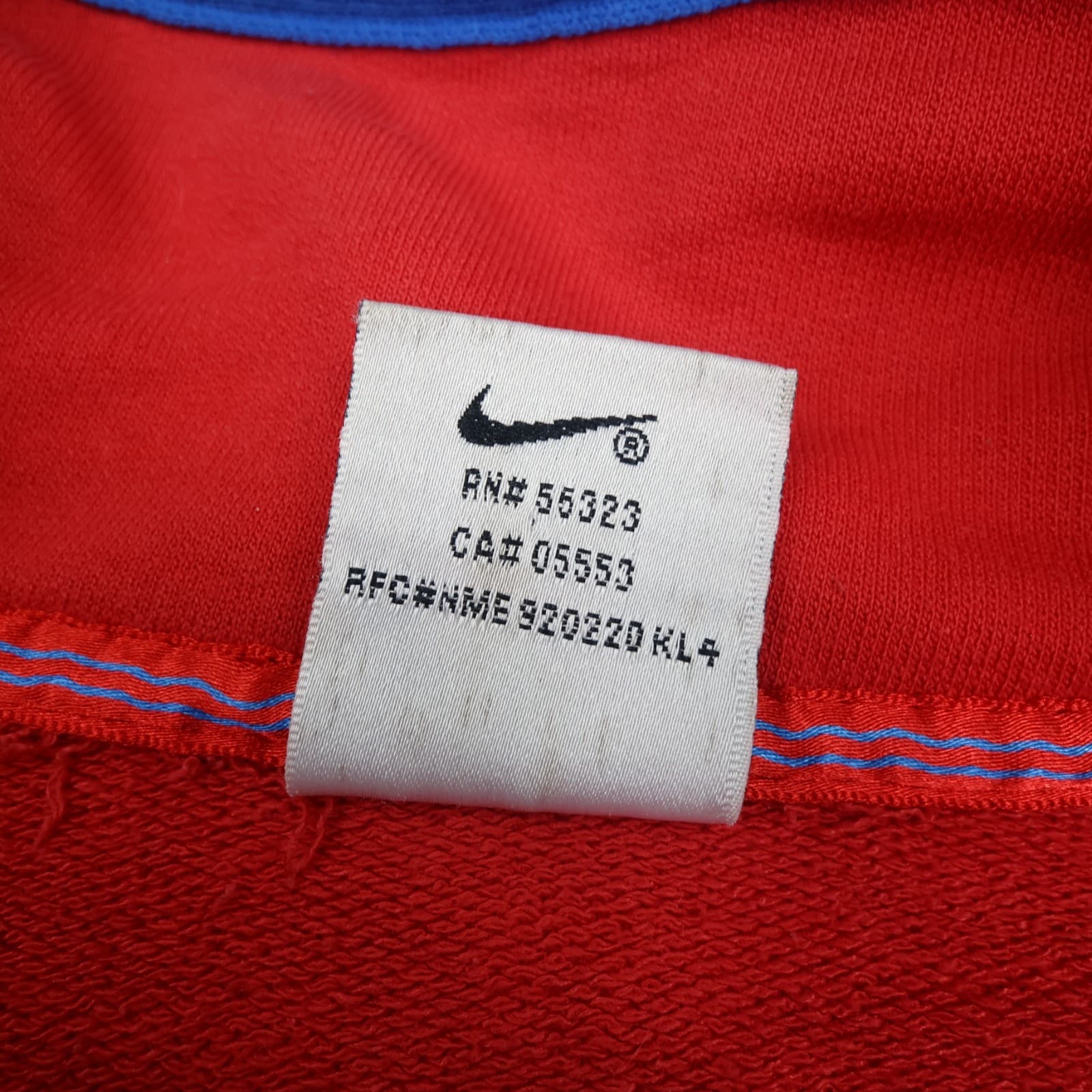 Vintage South Korea Jumper Large Nike Red Drill Top Pullover 1998 2000 1/4 Zip photo 6