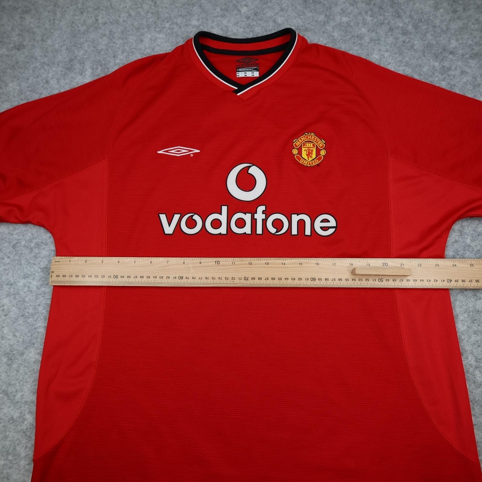 Vintage Manchester United Shirt Mens XL Red Home 2001 2002 Umbro Beckham 7 photo 6