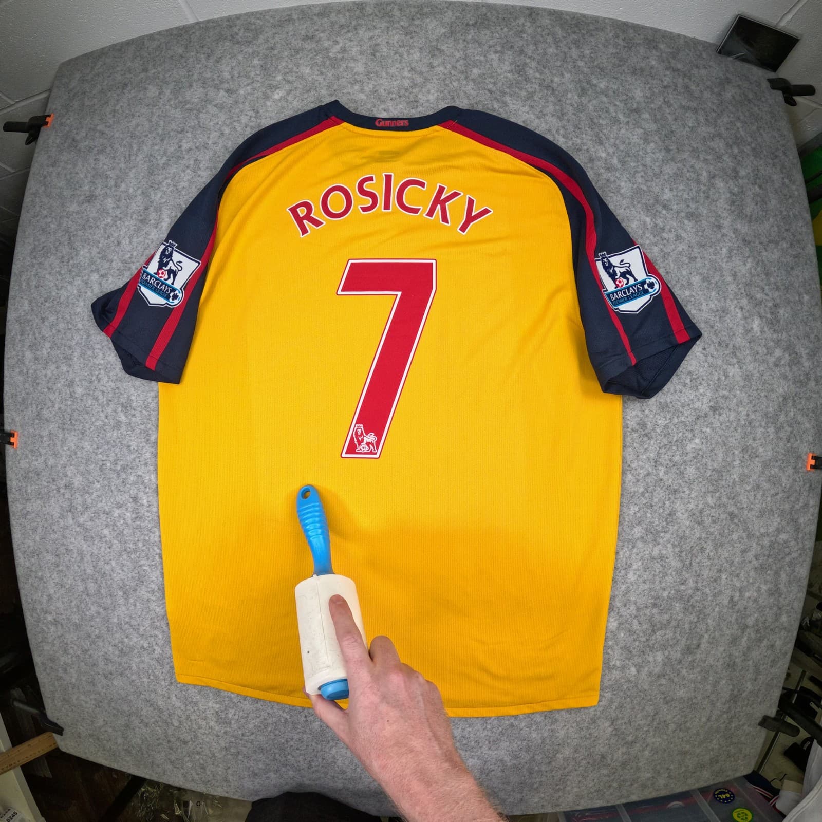 Arsenal Football Shirt Large Yellow Away 2008 2009 Nike Rosicky 7 Soccer Jersey photo 4