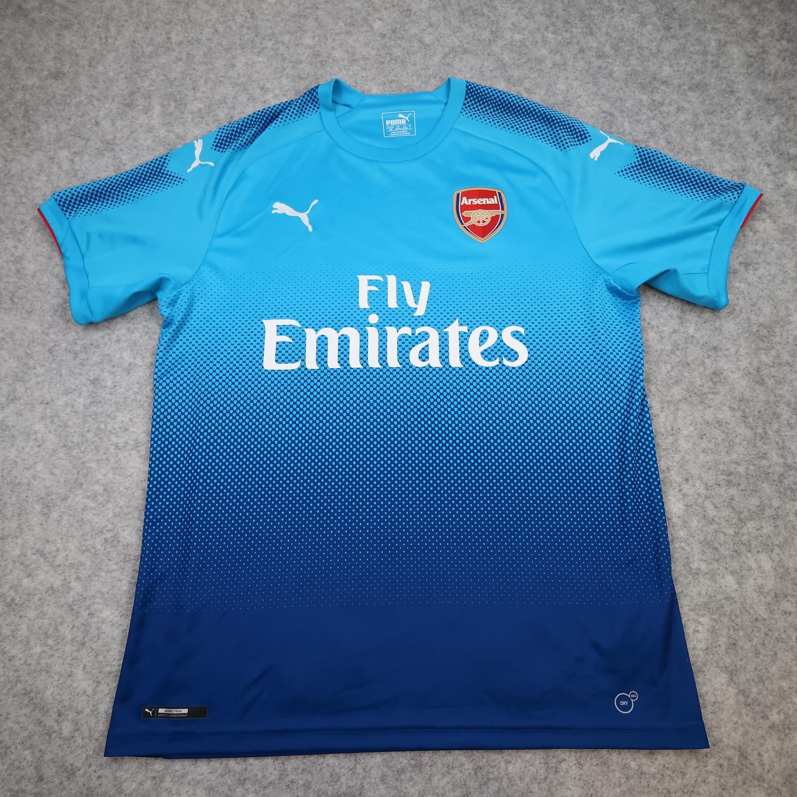 Arsenal Shirt Mens Large Blue Away 2017 2018 Football Puma Fly Emirates