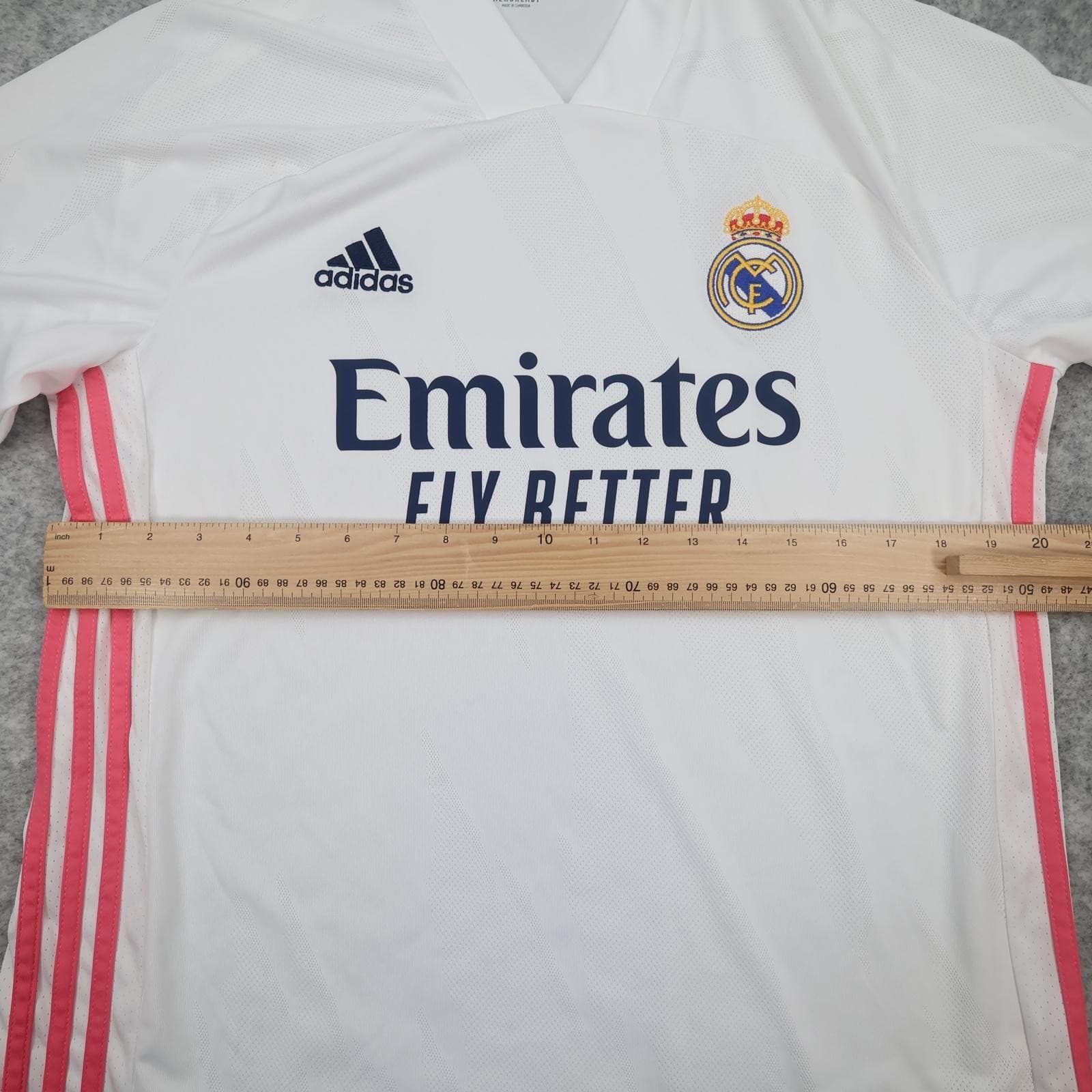 Real Madrid Shirt Mens Large White Home 2020 2021 Football Adidas Emirates photo 8