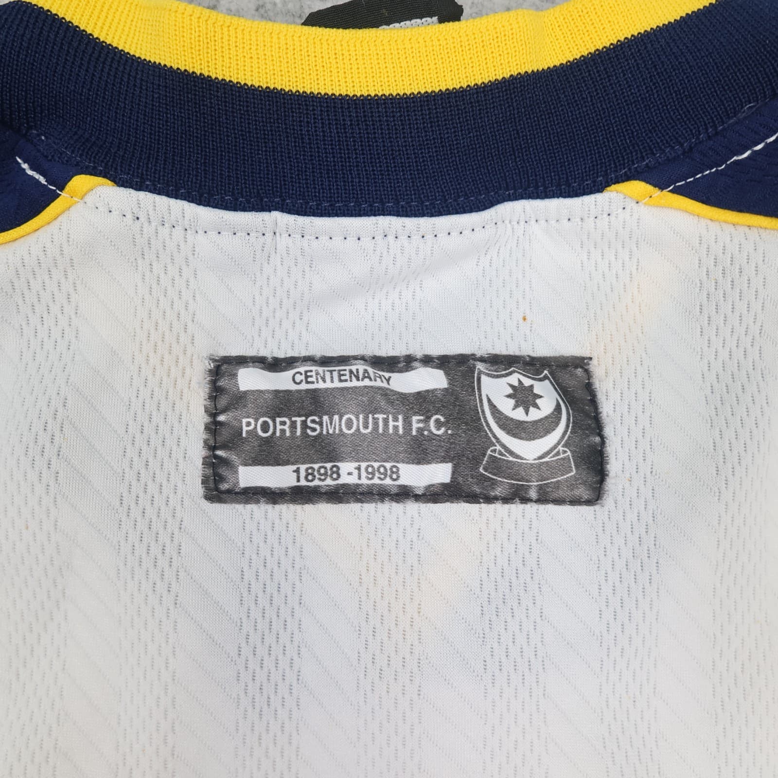 Vintage Portsmouth FC Shirt Large Third Kit White Admiral Jersey 1998 1999 KJC photo 14