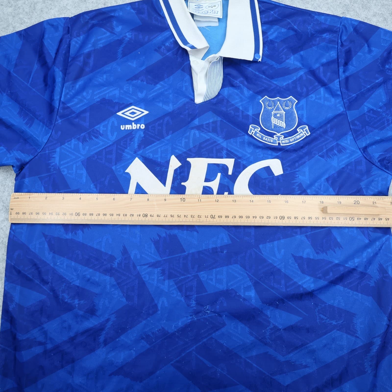 Vintage Everton Shirt Large Blue Home Kit 1991 1993 Umbro Soccer Jersey NEC photo 13