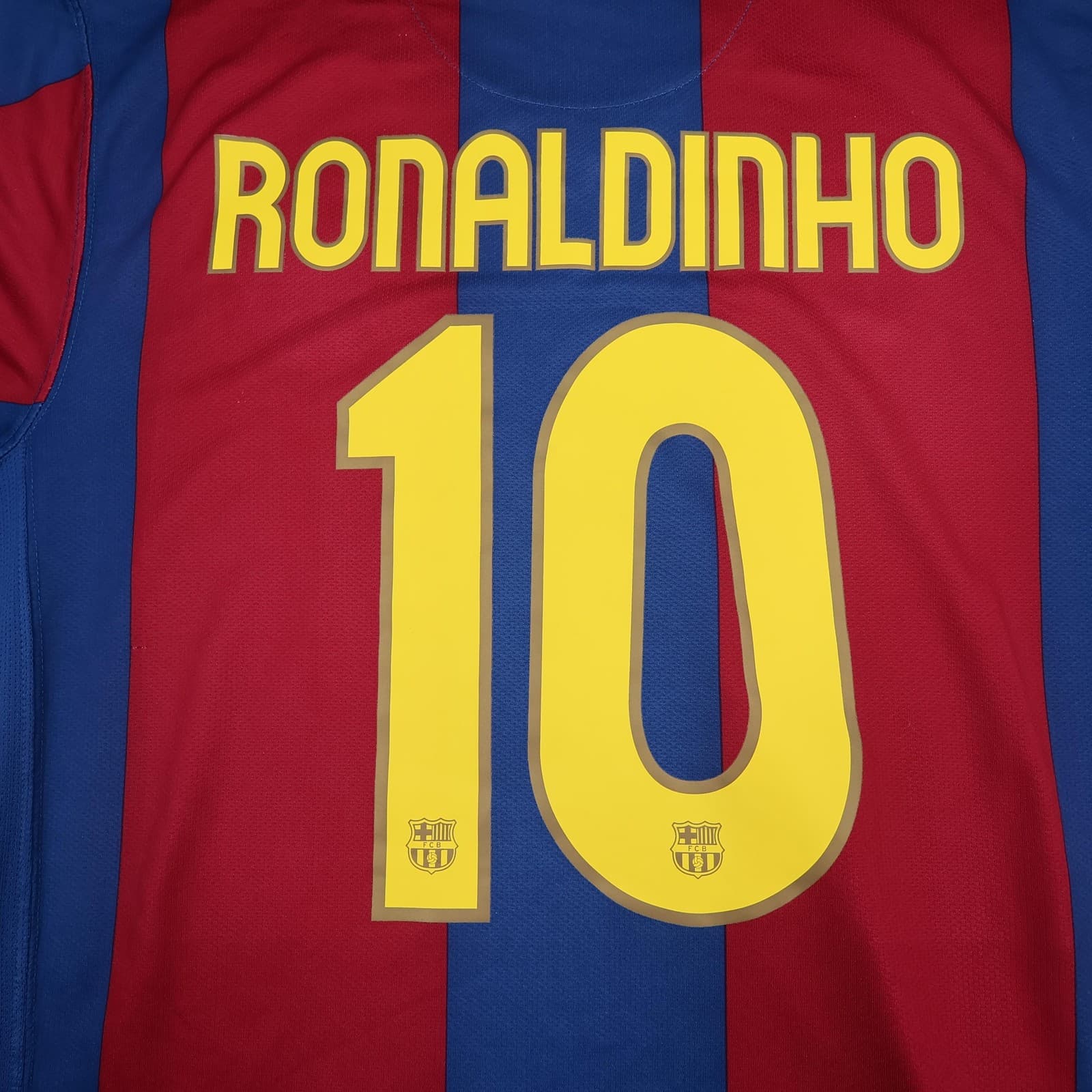 Barcelona Shirt Mens Large Red Blue Home 2007 2008 Football Nike Ronaldinho 10 photo 3