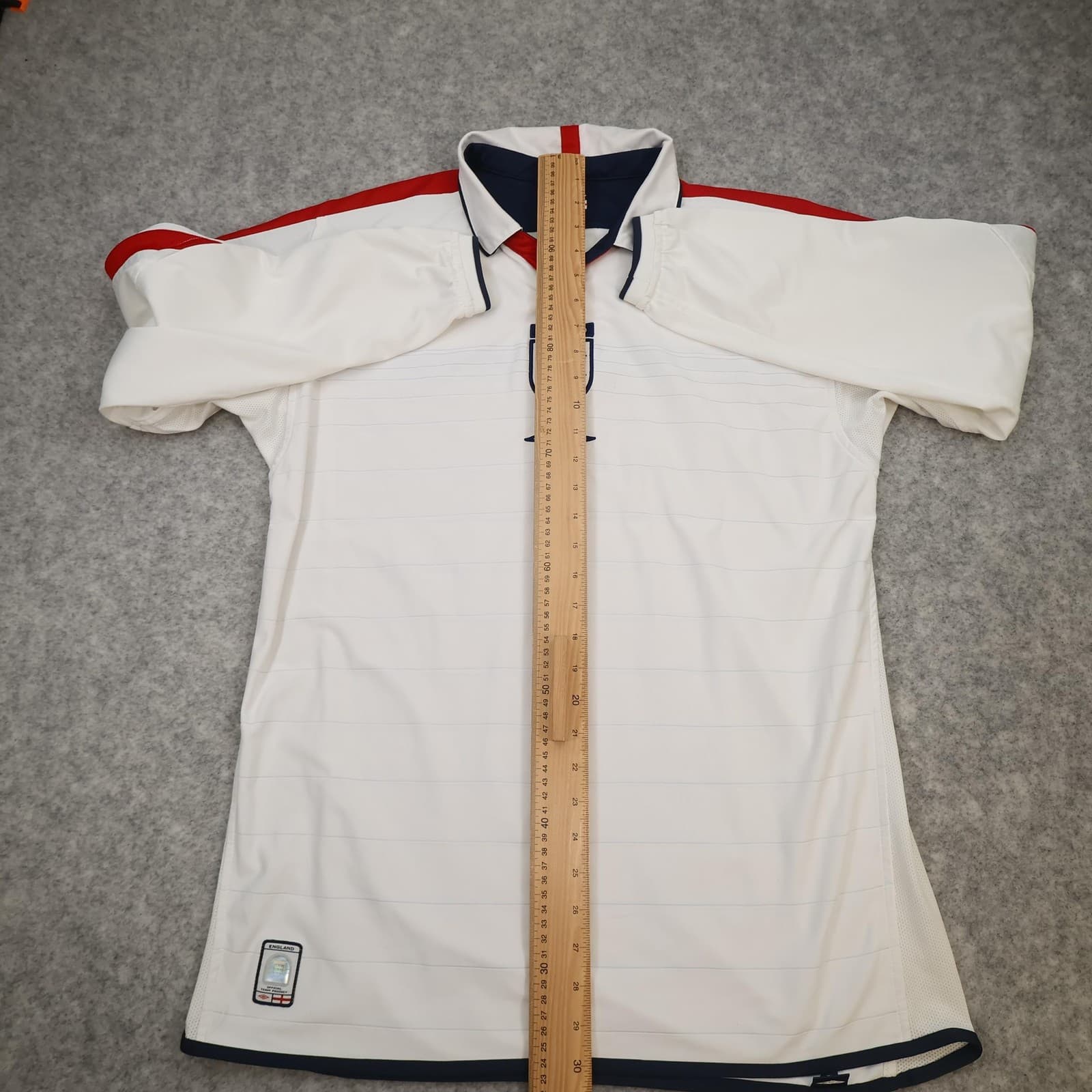 Vintage England Home Shirt Mens Large White Long Sleeve 2003 2005 Umbro Jersey photo 10
