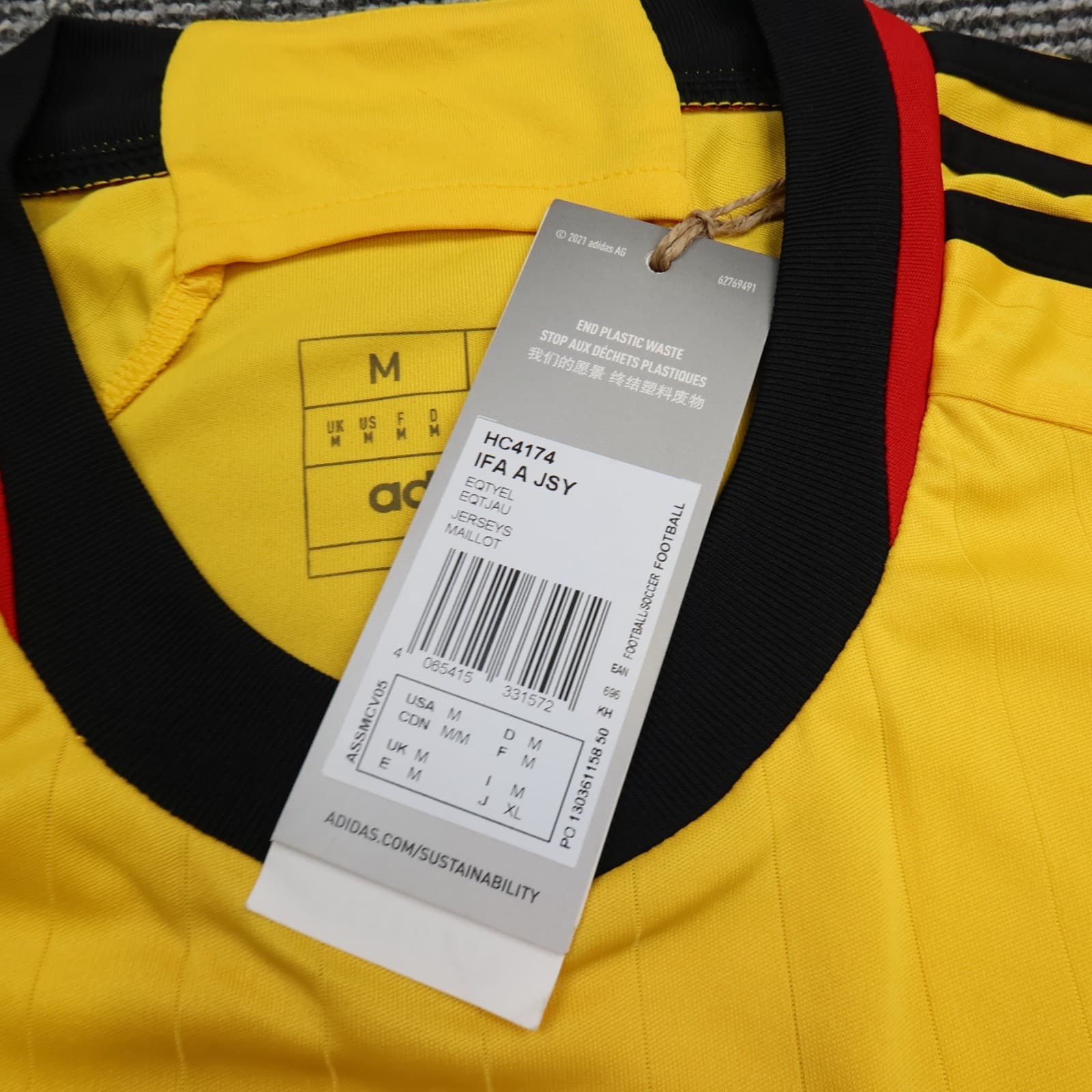 Northern Ireland Football Shirt Medium Yellow Adidas Away Kit 2022 2023 Jersey photo 5