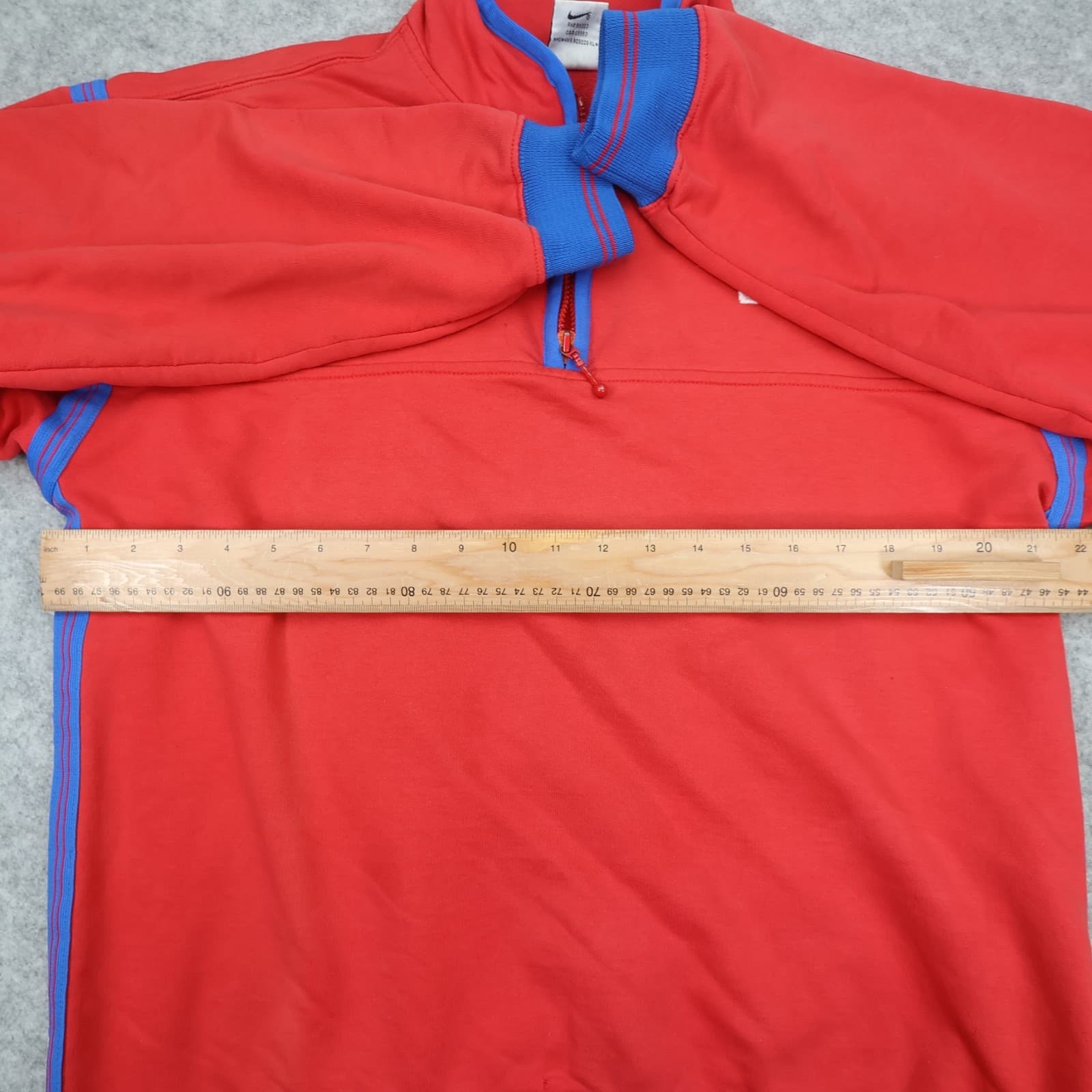 Vintage South Korea Jumper Large Nike Red Drill Top Pullover 1998 2000 1/4 Zip photo 9