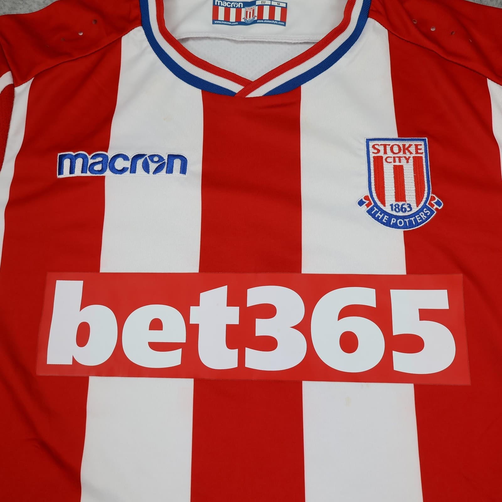 Stoke City Shirt Mens Medium Red Home Kit 2017 2018 Macron Jersey Soccer Jersey photo 3