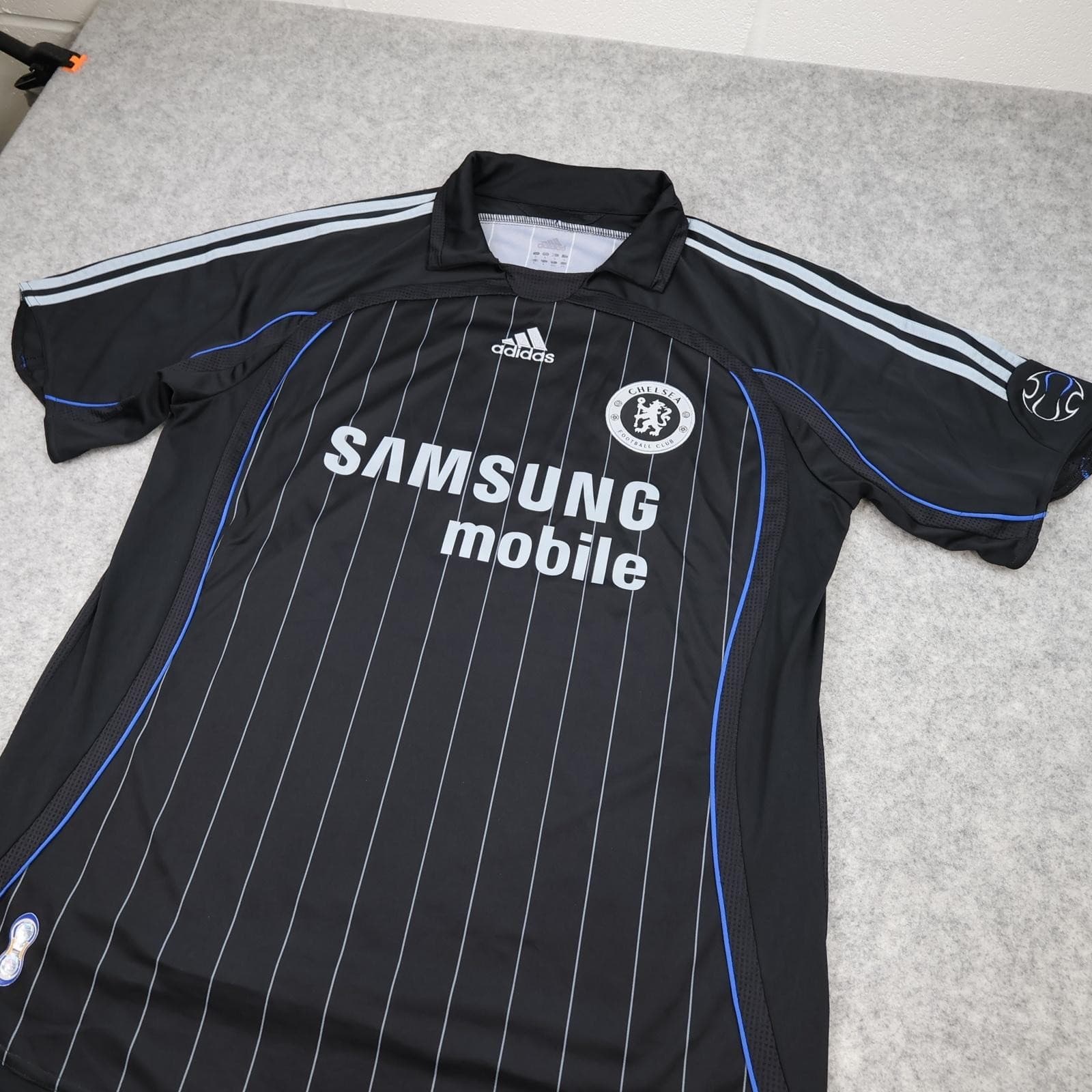 Chelsea Away Shirt Mens Large Away Black 2006 2008 Adidas Ballack Soccer Jersey photo 7
