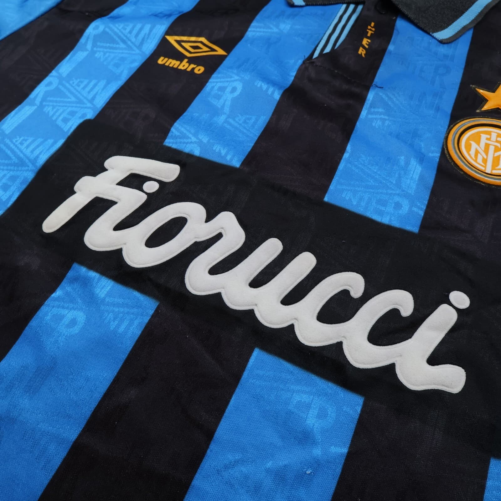 Vintage Inter Milan Shirt Large Blue Home Umbro Soccer Jersey 1992 1993 1994 90s photo 7