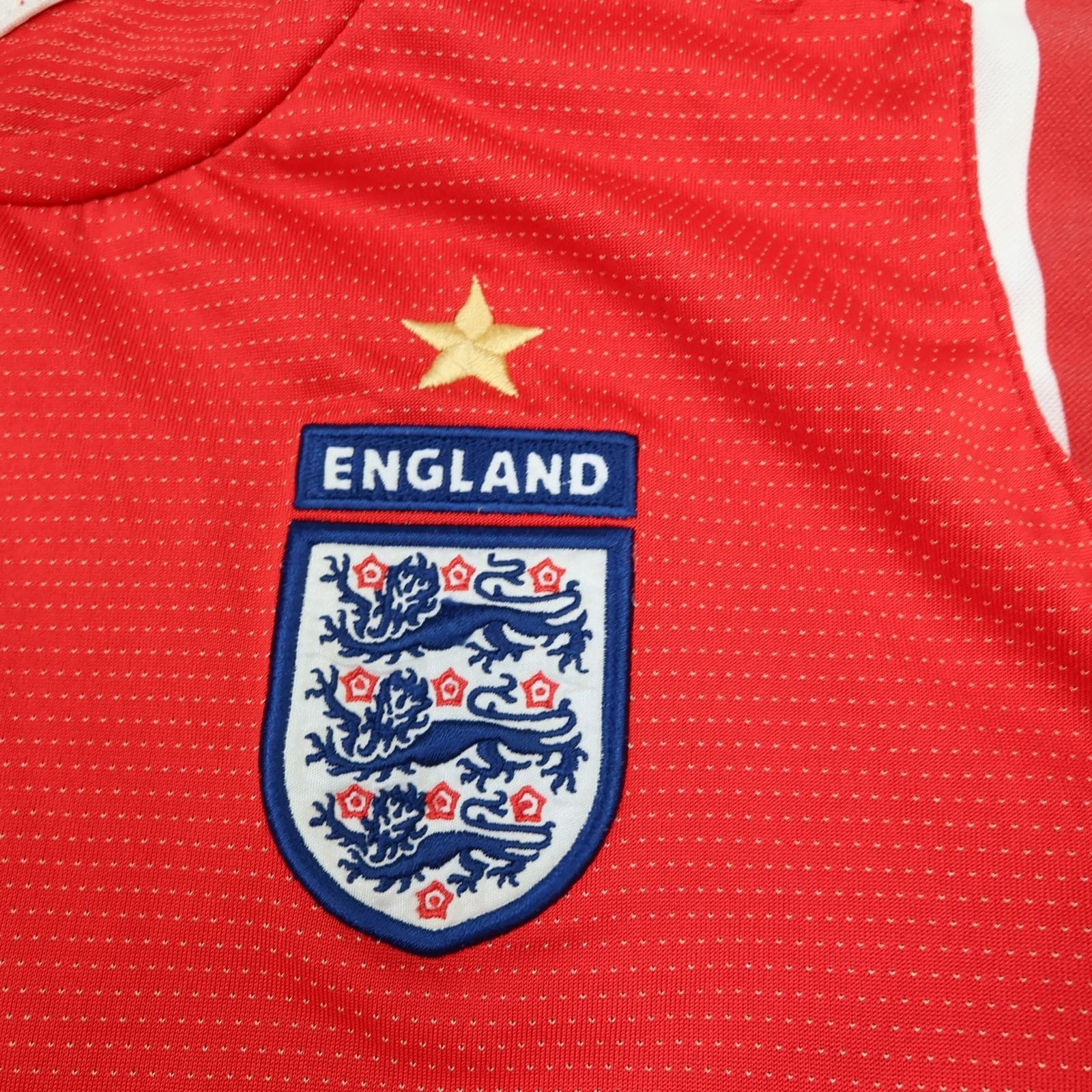 England Away Shirt Kids 11-12 Years Red 2004 2006 Football Umbro Vintage Jersey photo 4