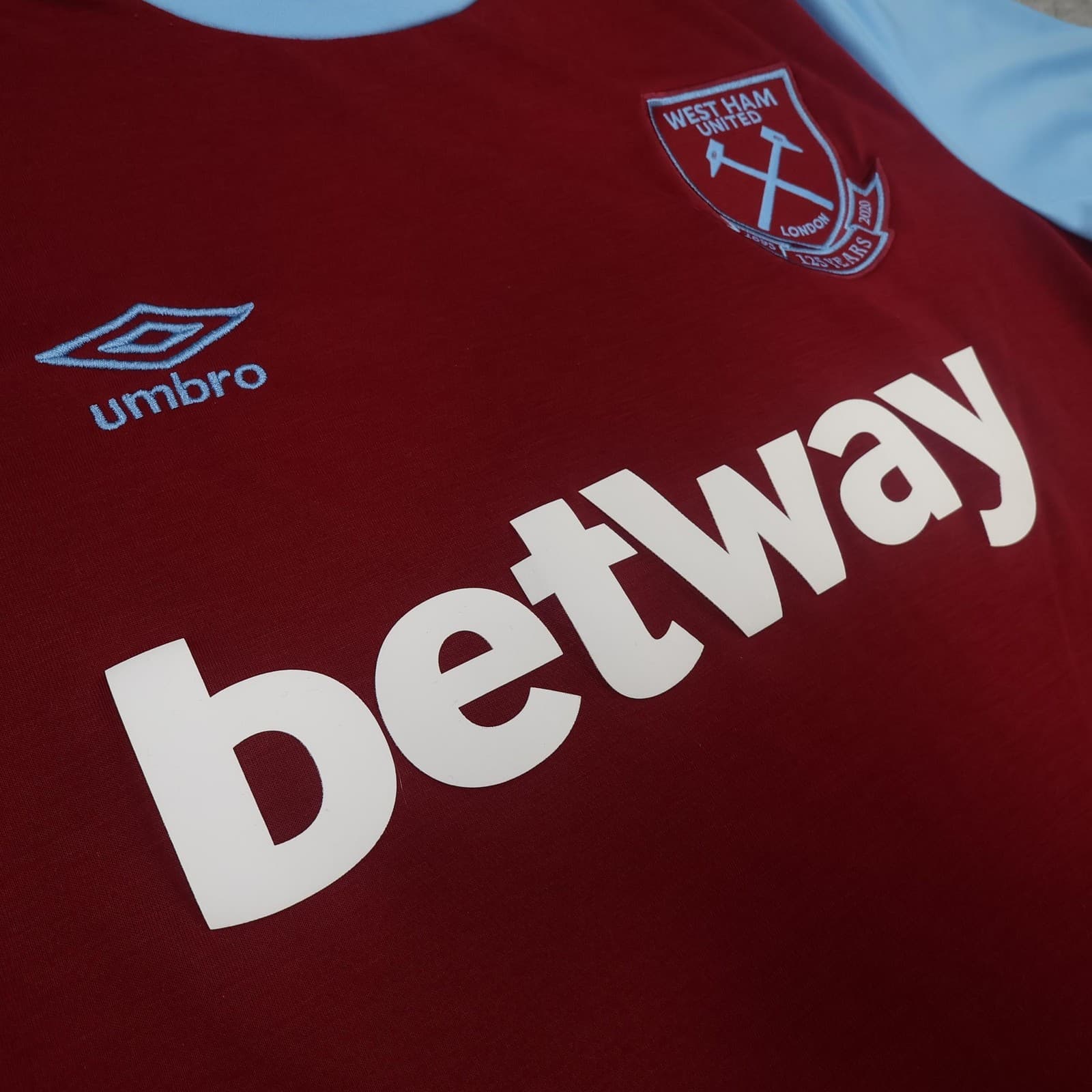 West Ham United Shirt Mens XL Red Home 2020 2021 Football Umbro Betway 125 photo 7