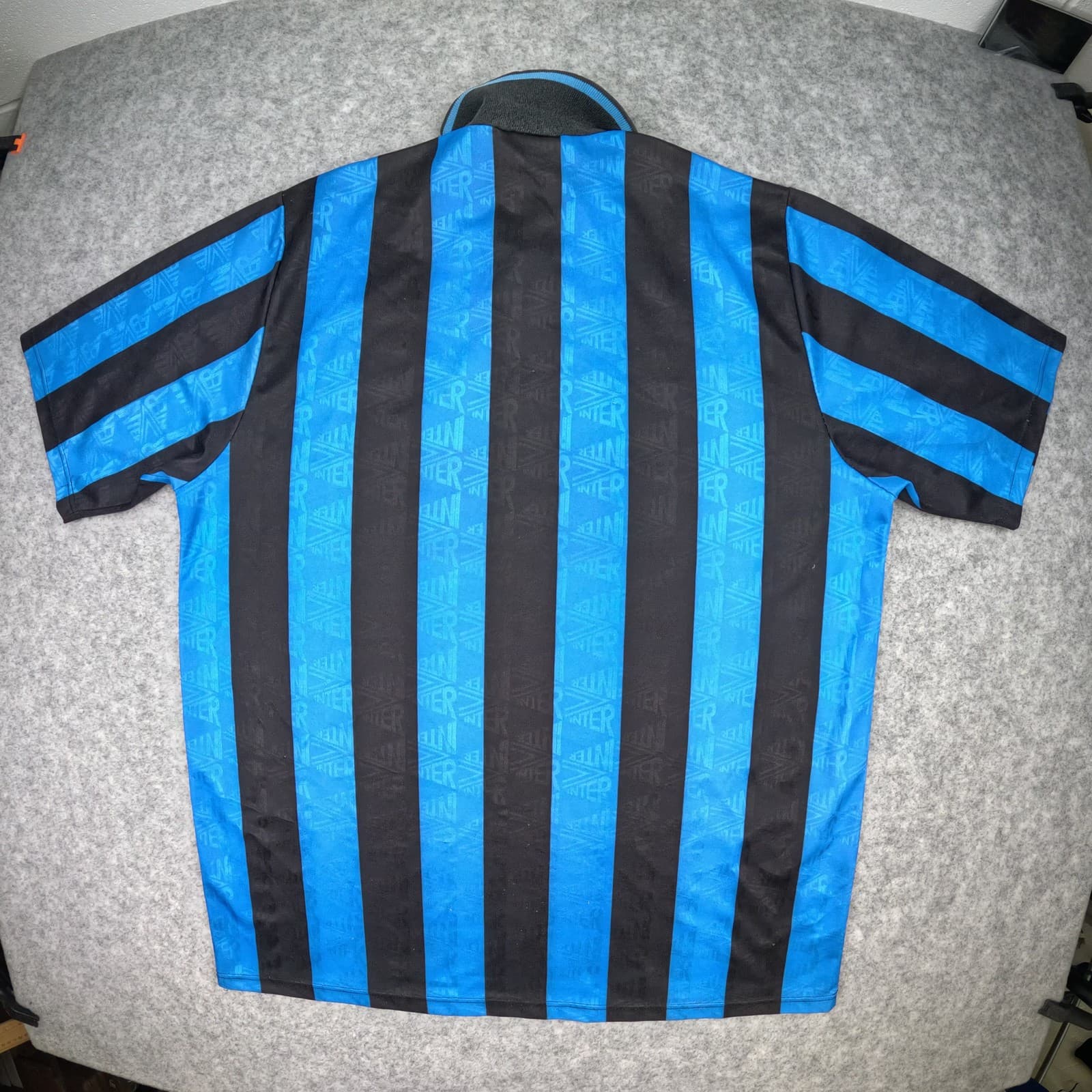 Inter Milan Football Shirt Large Blue 1992 1994 Home Umbro Soccer Jersey Vintage photo 2