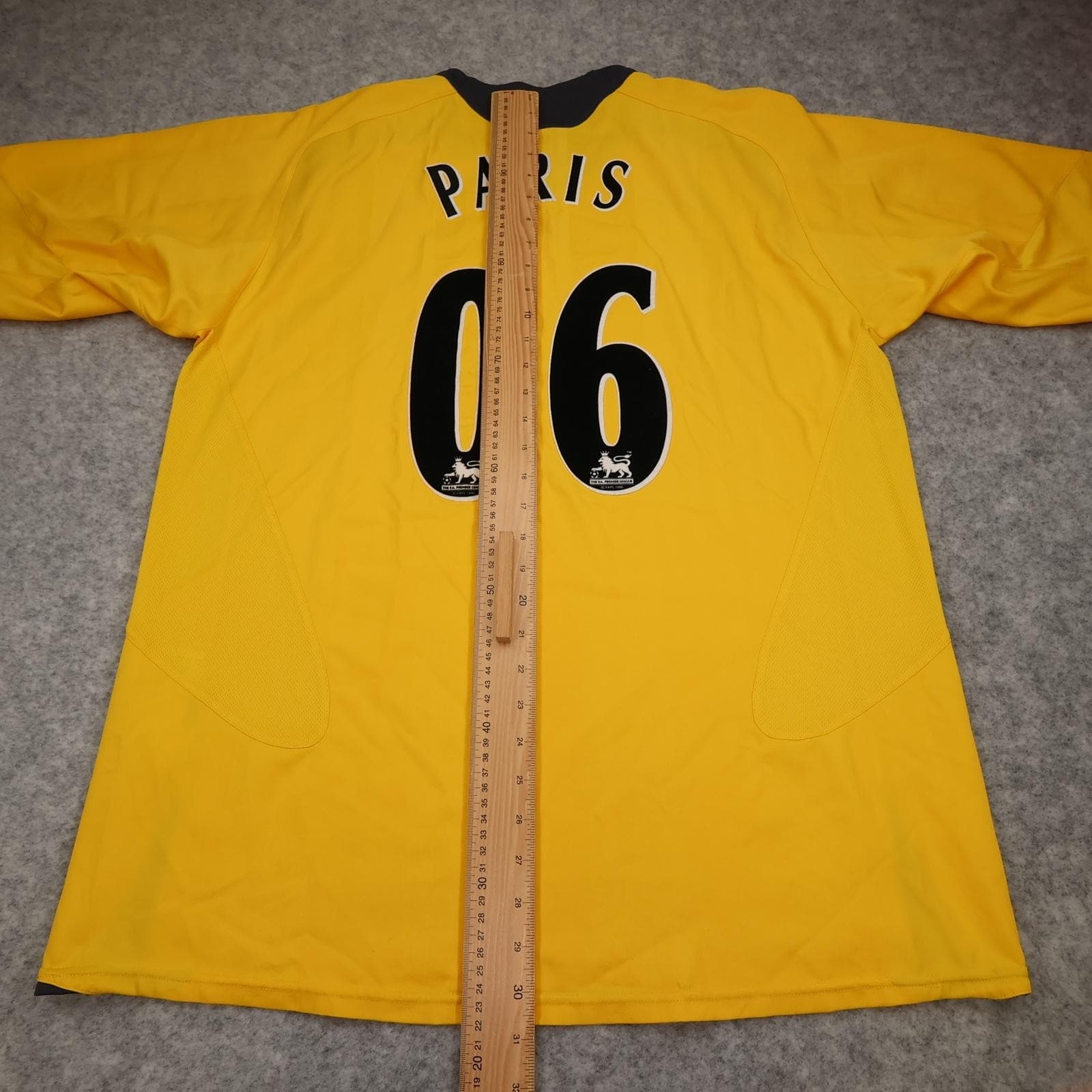 Vintage Arsenal Shirt Mens XL Yellow Away EPL Football Nike O2 Paris 06 photo 12