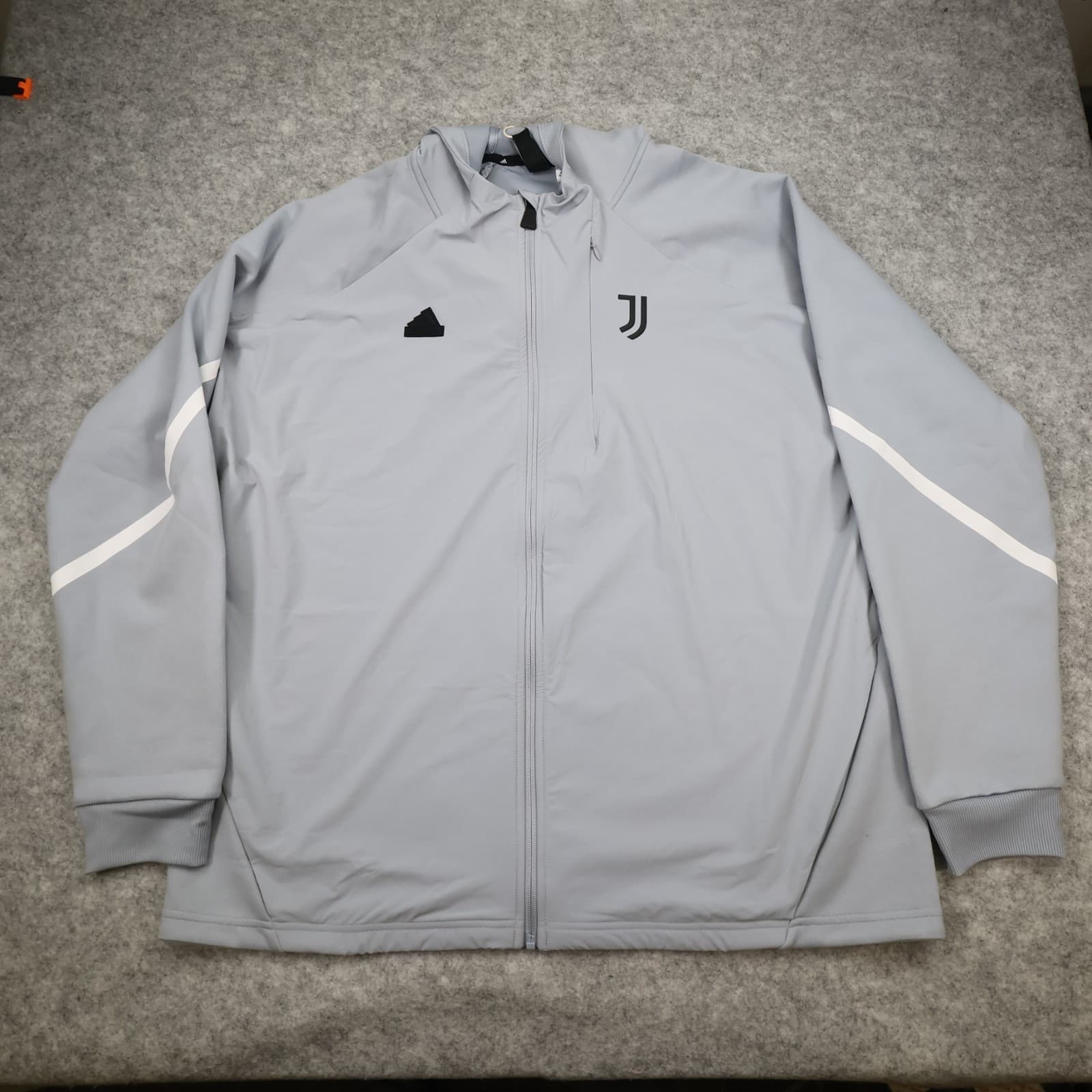 Juventus Football Jacket 2XL Silver Track Jacket 2023 2024 Adidas Jacket Top