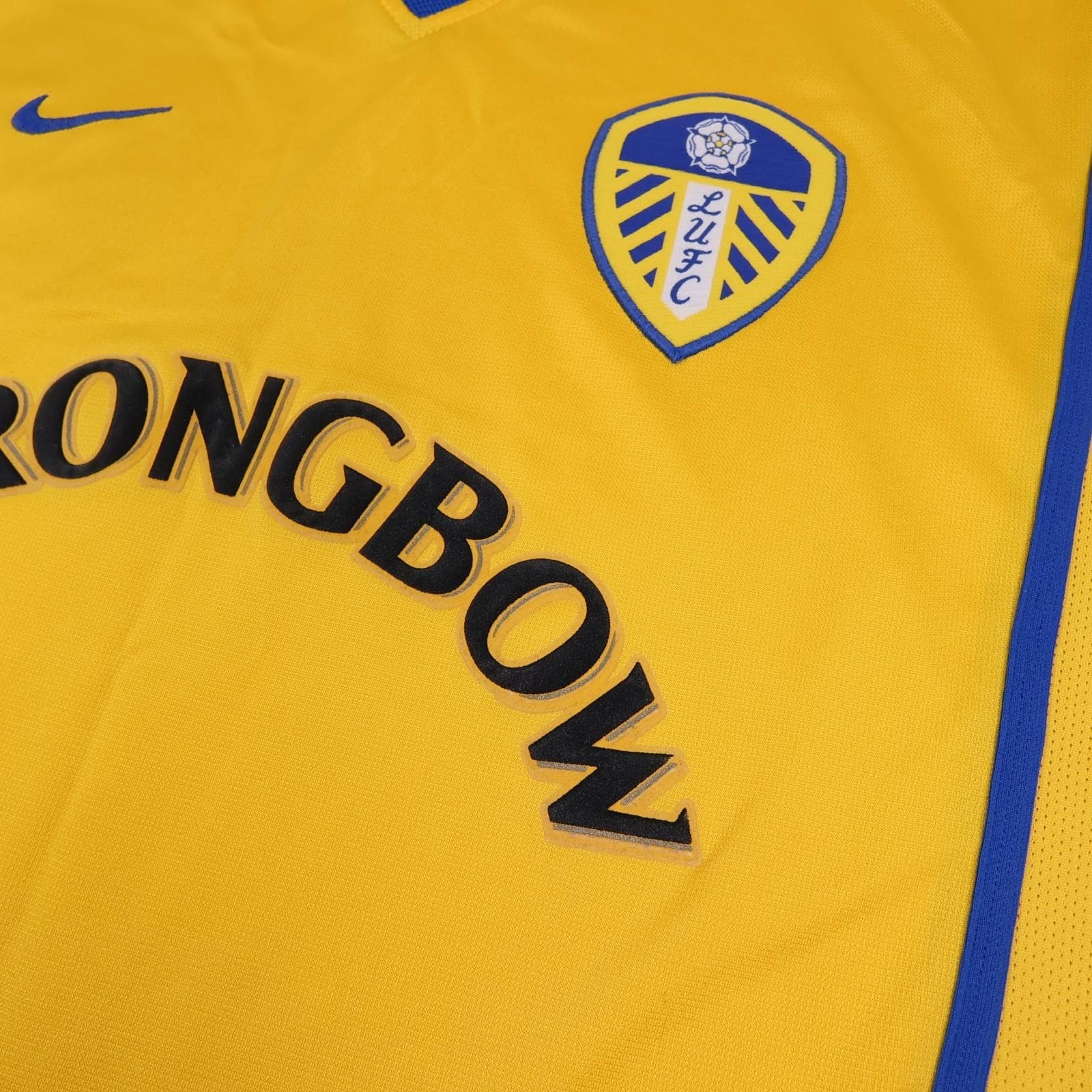 Leeds United Away Shirt Mens Large Yellow 2000 2002 Nike Strongbow Kewell Jersey photo 5
