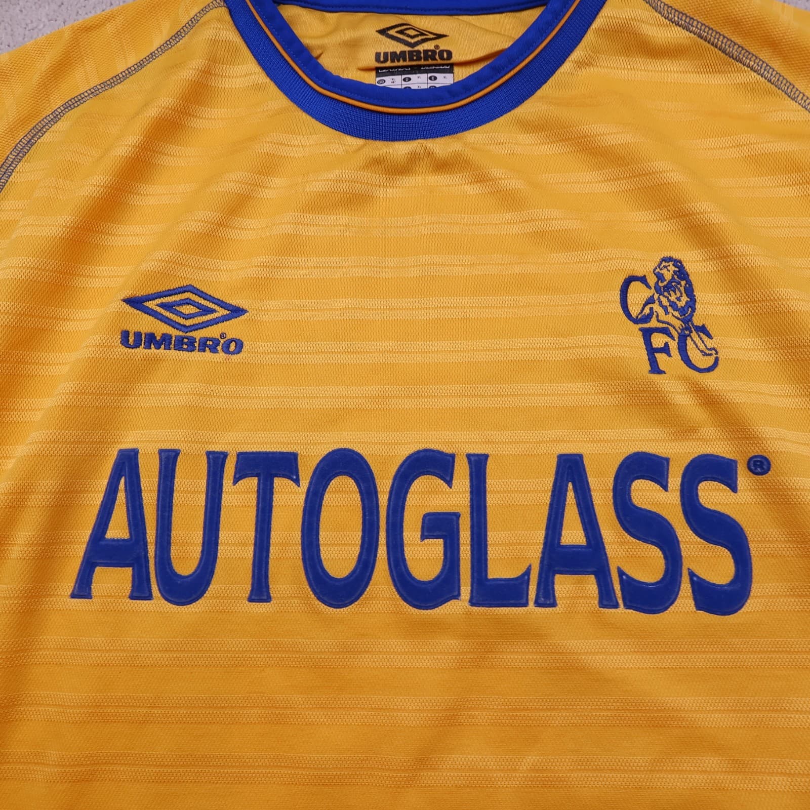 Vintage Chelsea Shirt Extra Large Yellow Third Kit 2000 2001 Jersey Zola 25 XL photo 3