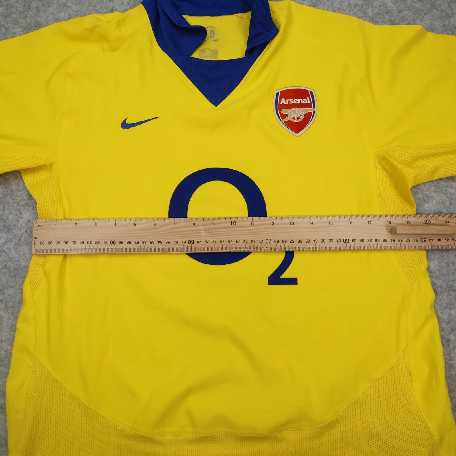 Vintage Arsenal Shirt Yellow Away Kit Large 2003 2004 Nike Sylvain Wiltord O2 photo 10