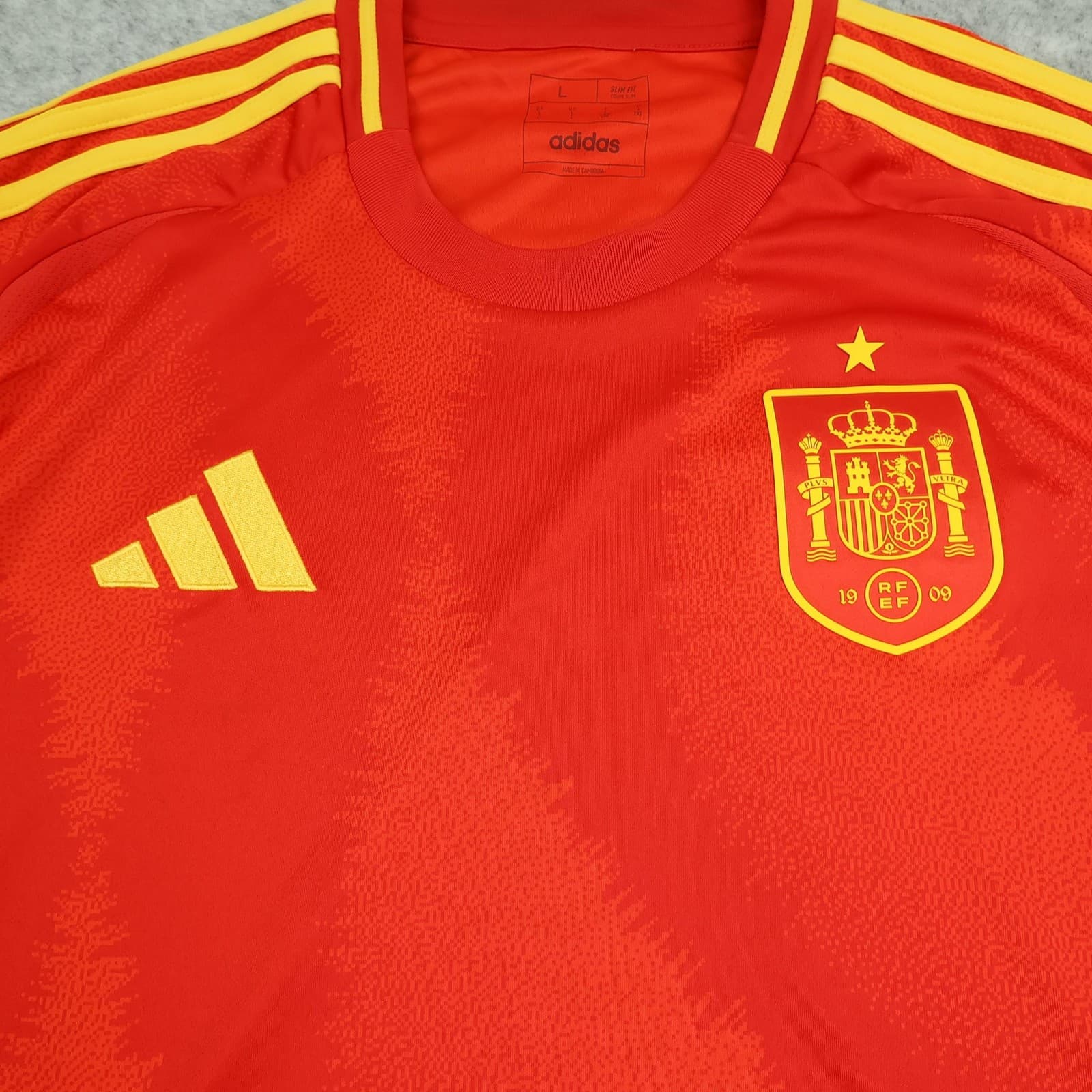 Spain Home Shirt Mens Large Red 2024 2025 Football Adidas Soccer Jersey photo 3