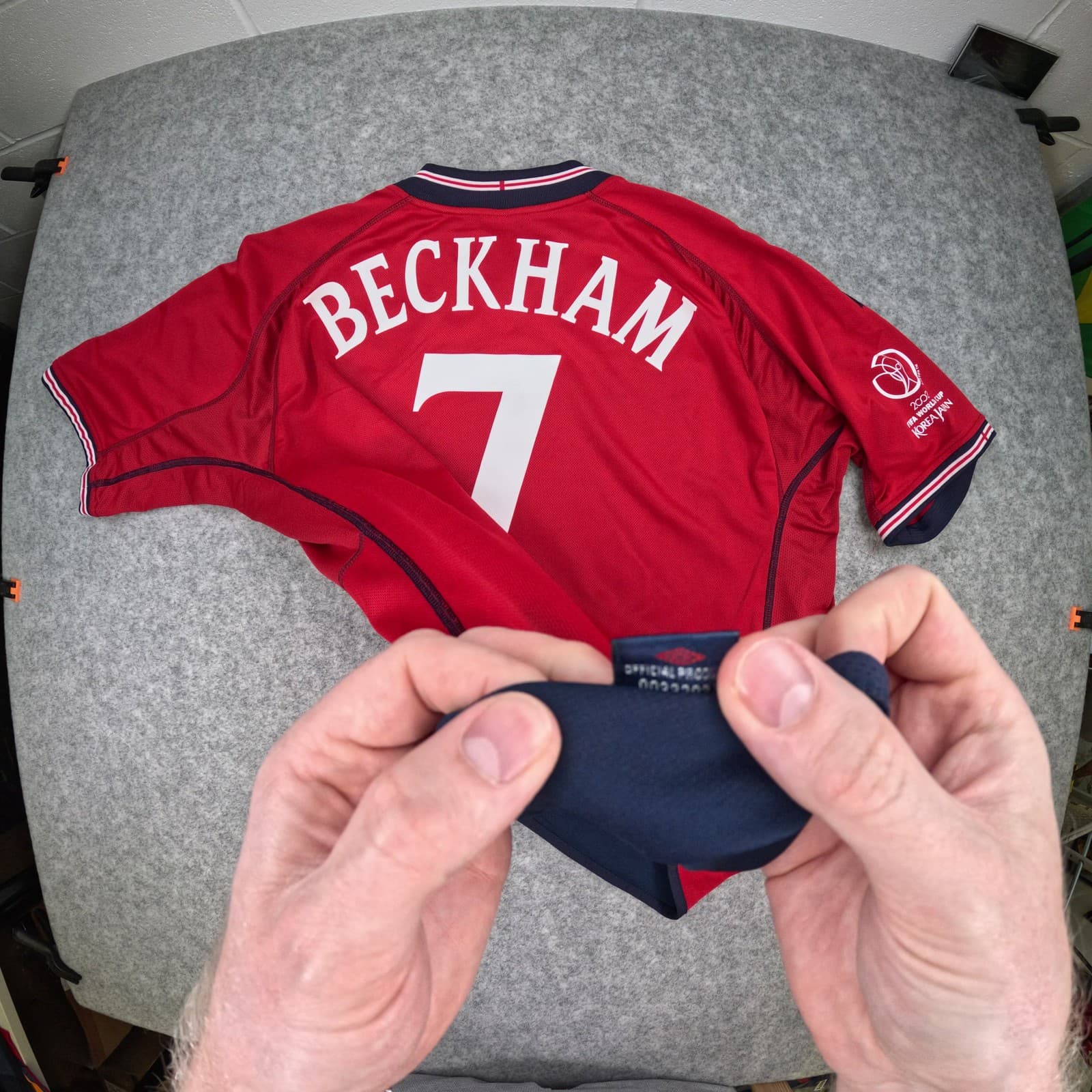 England Football Shirt Red Away 2XL 2002 2004 Umbro Beckham 7 vs Argentina photo 3
