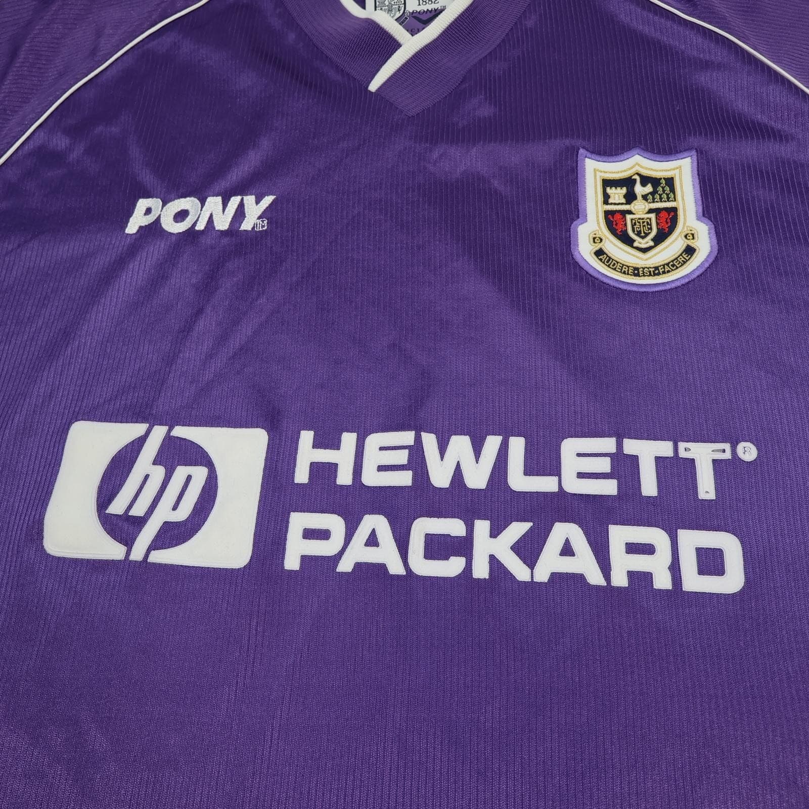 Vintage Tottenham Hotspur Shirt Mens XL Purple Away 1998 1999 Pony Jersey Soccer photo 3