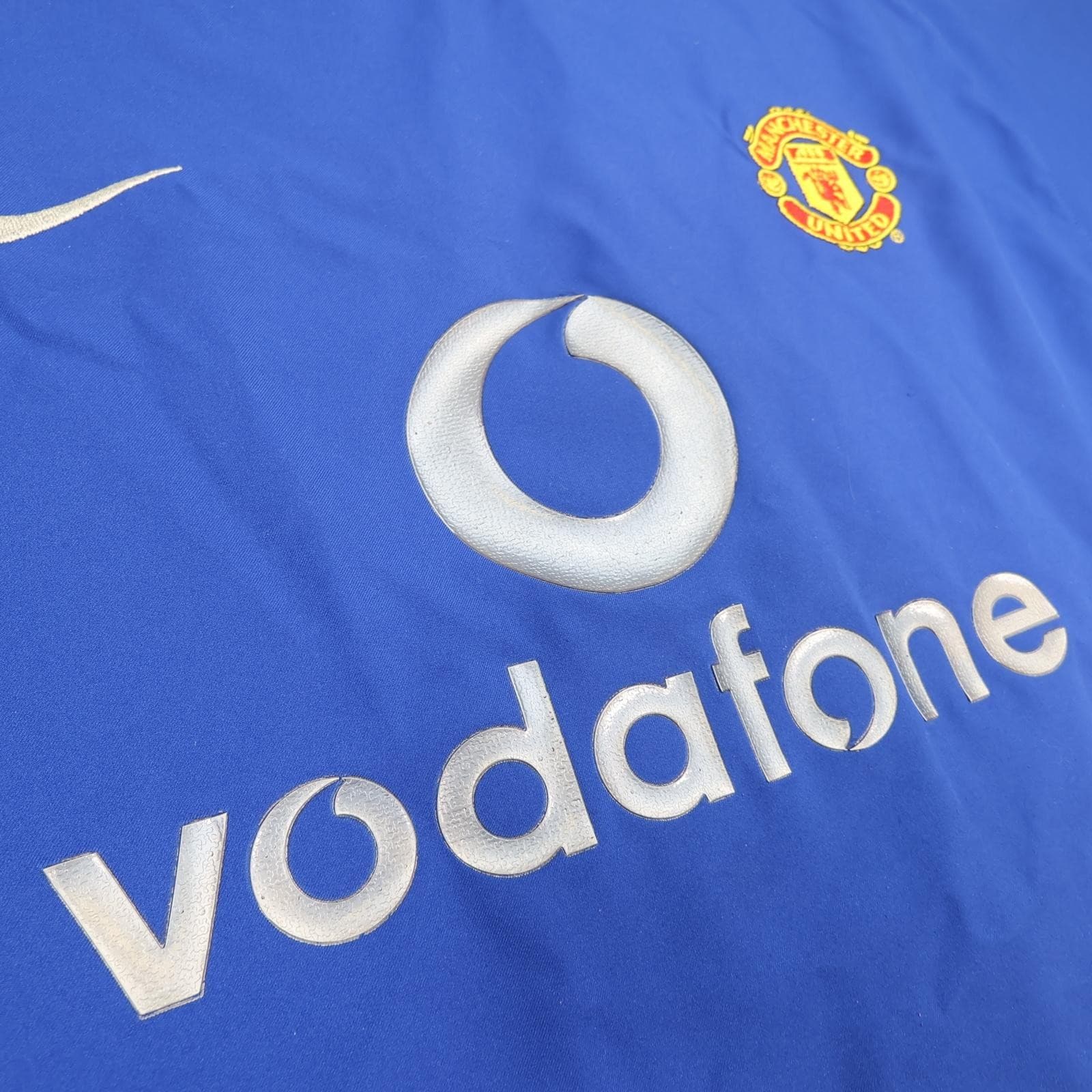 Vintage Manchester United Shirt Mens Large Blue 3rd Kit 2002 2003 Nike Vodafone photo 4