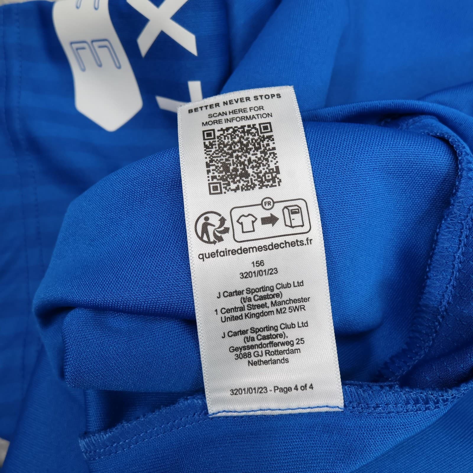 Rangers Shirt Mens XL Blue Home SPFL 2023 2024 Castore Unibet Soccer Jersey photo 15