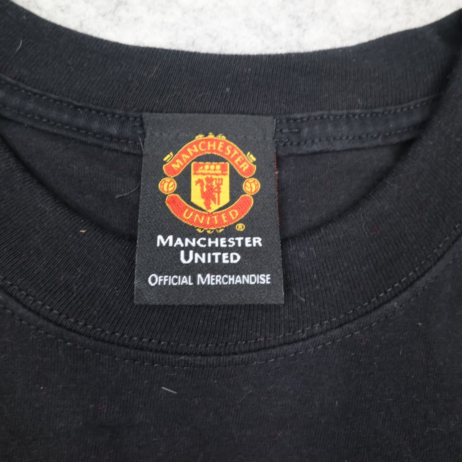 Vintage Manchester United Shirt Large Black Treble Glory Graphic 1999 90s photo 4