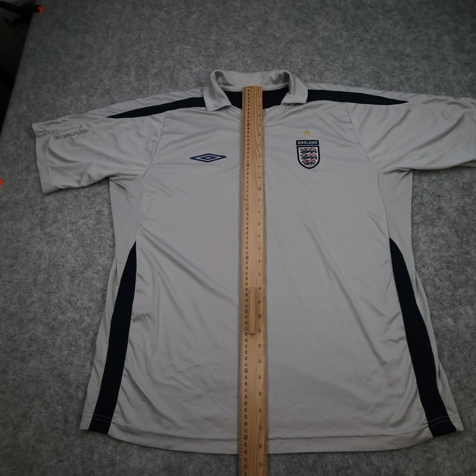 England Training Drill Top Mens XL Grey Short Sleeve Football Umbro 2000s photo 11