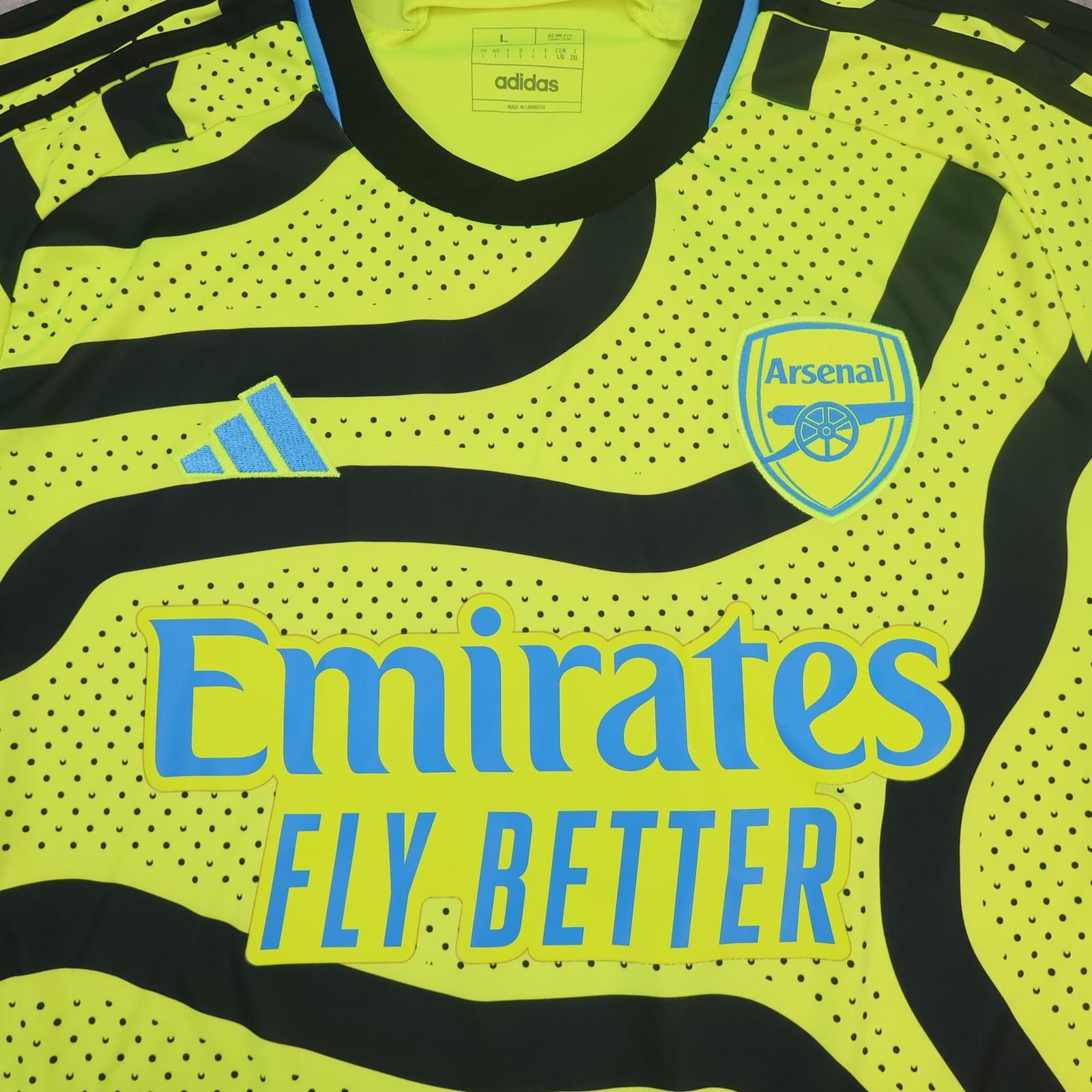Arsenal Away Shirt Mens Large Yellow 2023 2024 Football Adidas Soccer Jersey photo 3