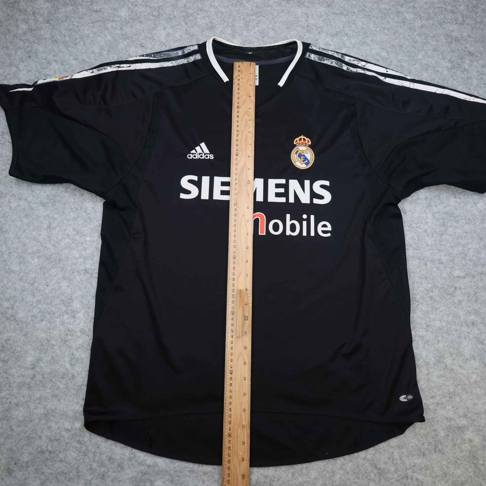 Vintage Real Madrid Shirt Large Black Away Kit 2004 2005 Adidas Football Jersey photo 12