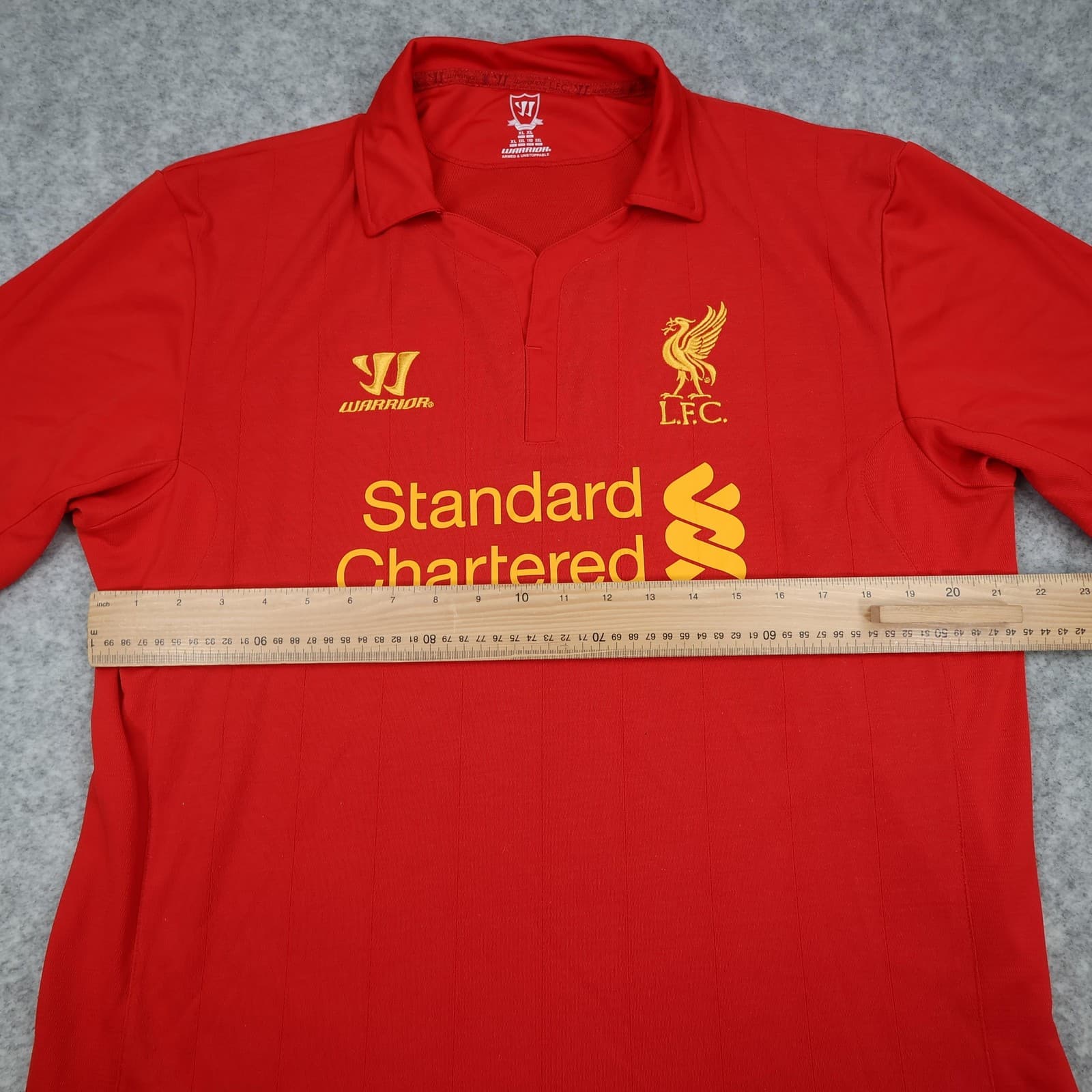 Liverpool Shirt Mens XL Red Home 2012 2013 Football Warrior Standard Chartered photo 10