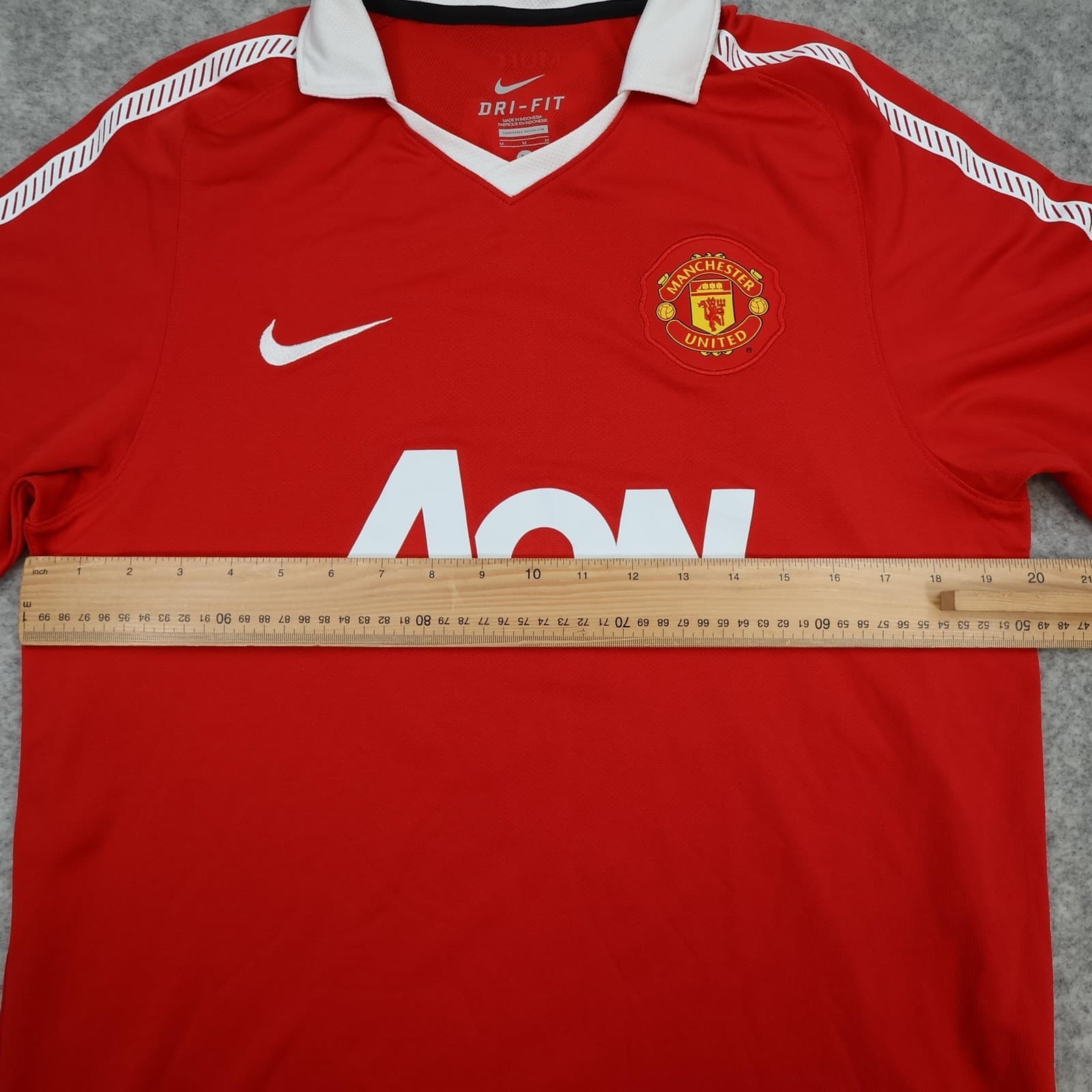 Manchester United Shirt Mens Medium Red Home EPL 2010 2011 Nike AON JS Park 13 photo 14