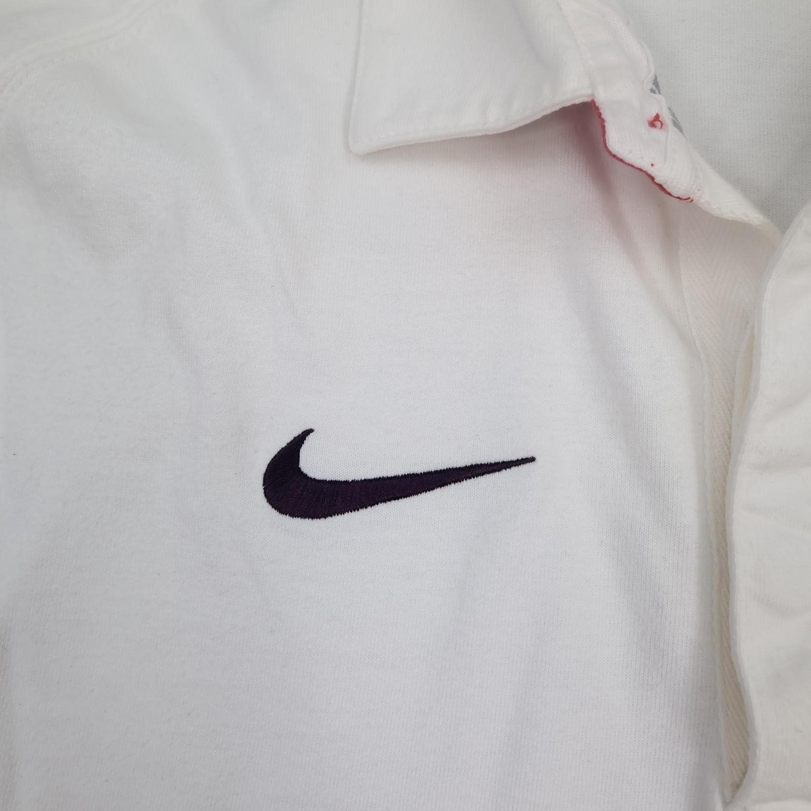 England Rugby Shirt Mens XL White Short Sleeve Rugby Union Nike O2 Polo Jersey photo 4
