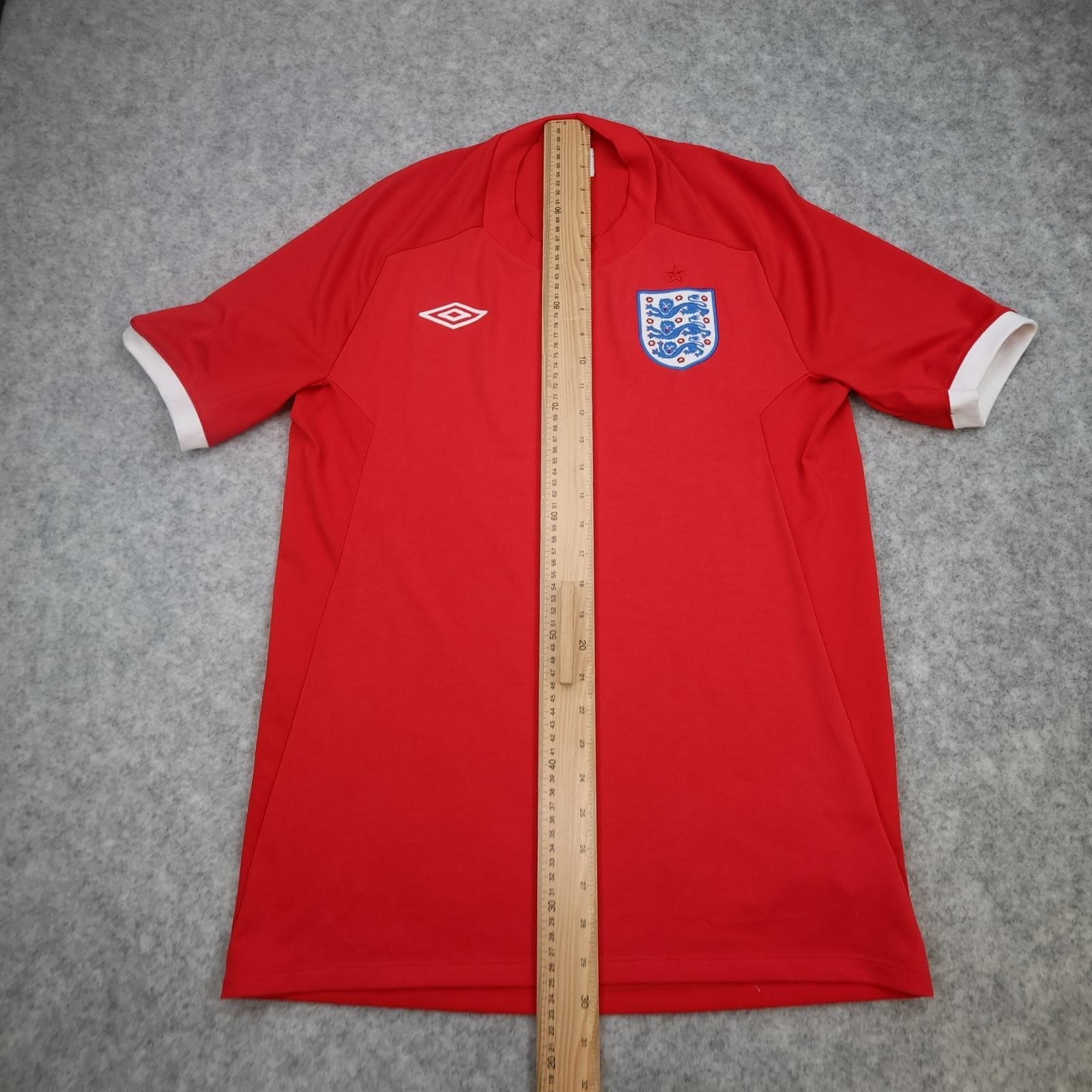 England Away Shirt Mens Medium Red 2010 2011 Soccer Umbro Tailored Jersey 40" photo 9