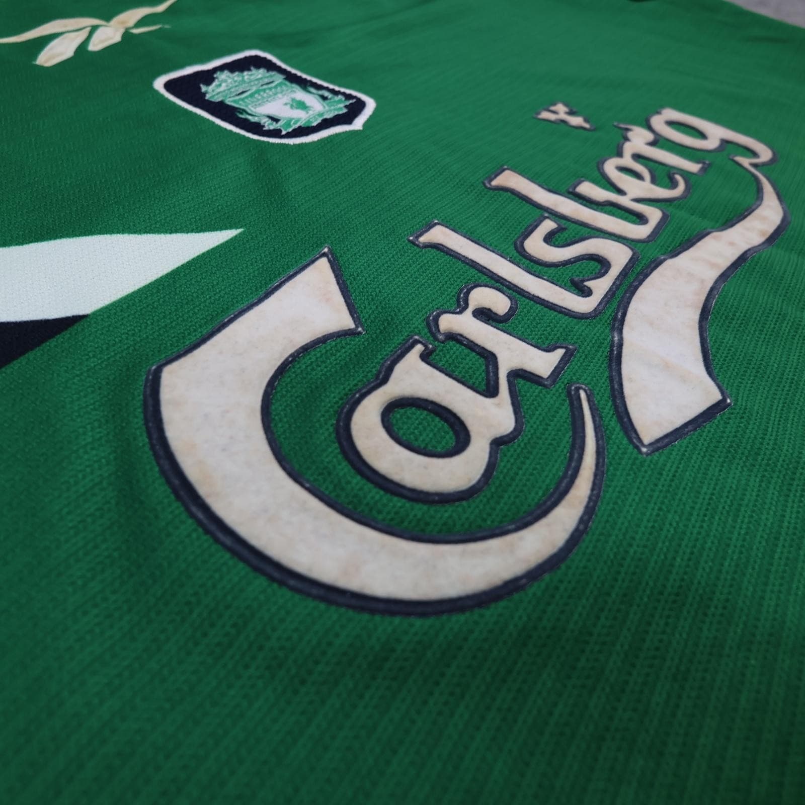 Vintage Liverpool Away Shirt Mens Small Green 1999 2001 Reebok Carlsberg photo 7