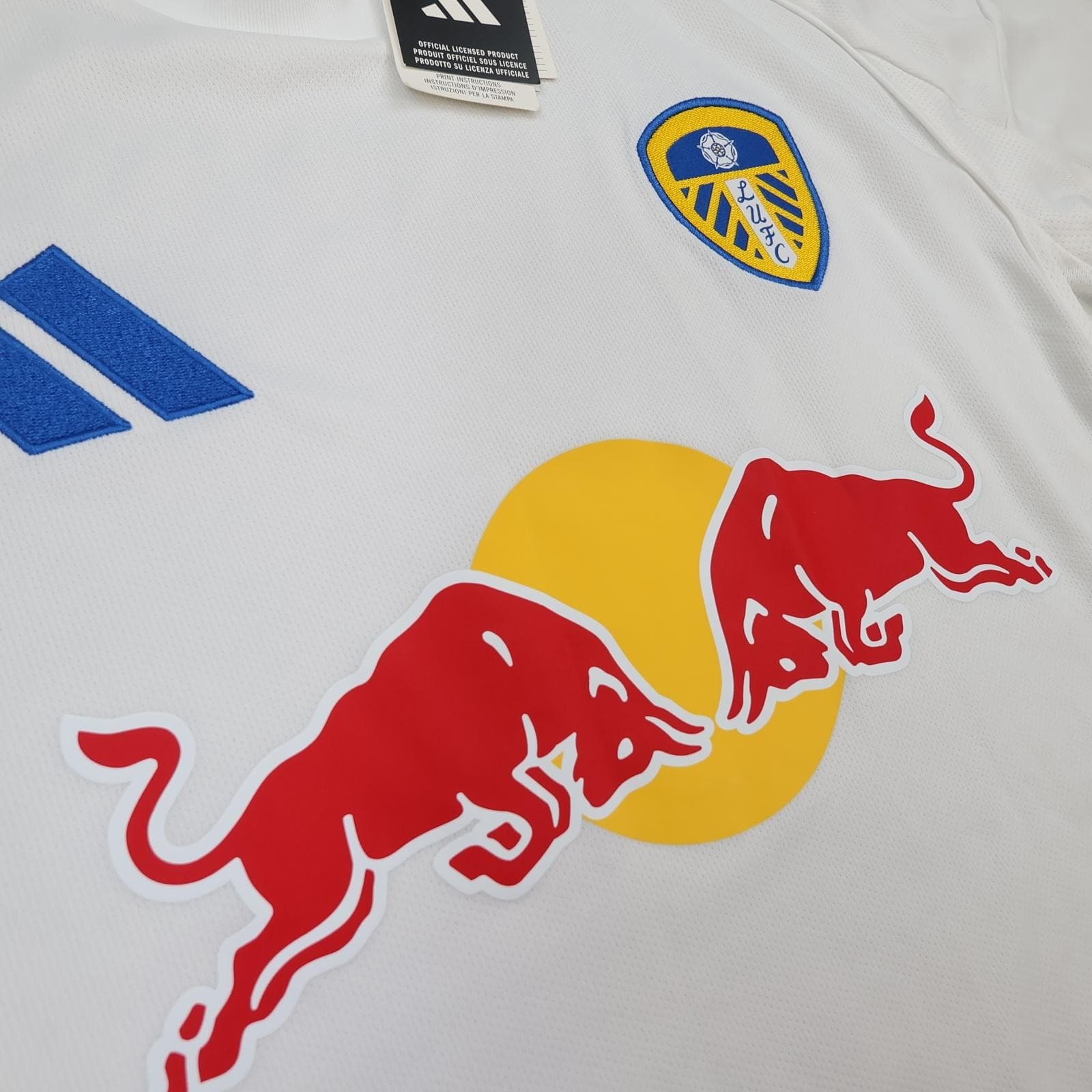 Leeds United Shirt Mens Medium White Home 2025 202 Adidas Red Bull Soccer Jersey photo 6