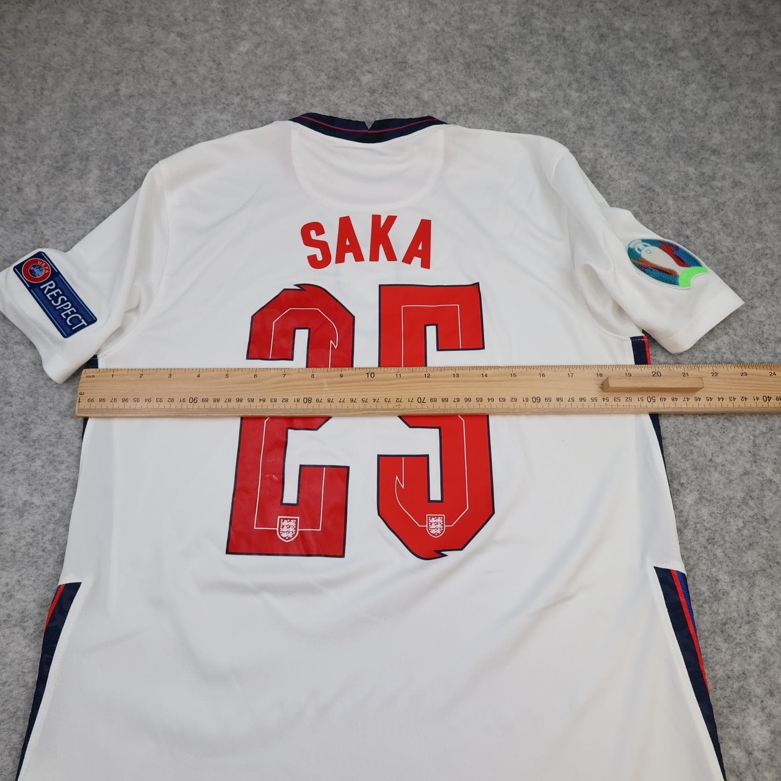 England Home Shirt Mens Medium White 2020 2021 Football Nike Saka 25 Jersey photo 11