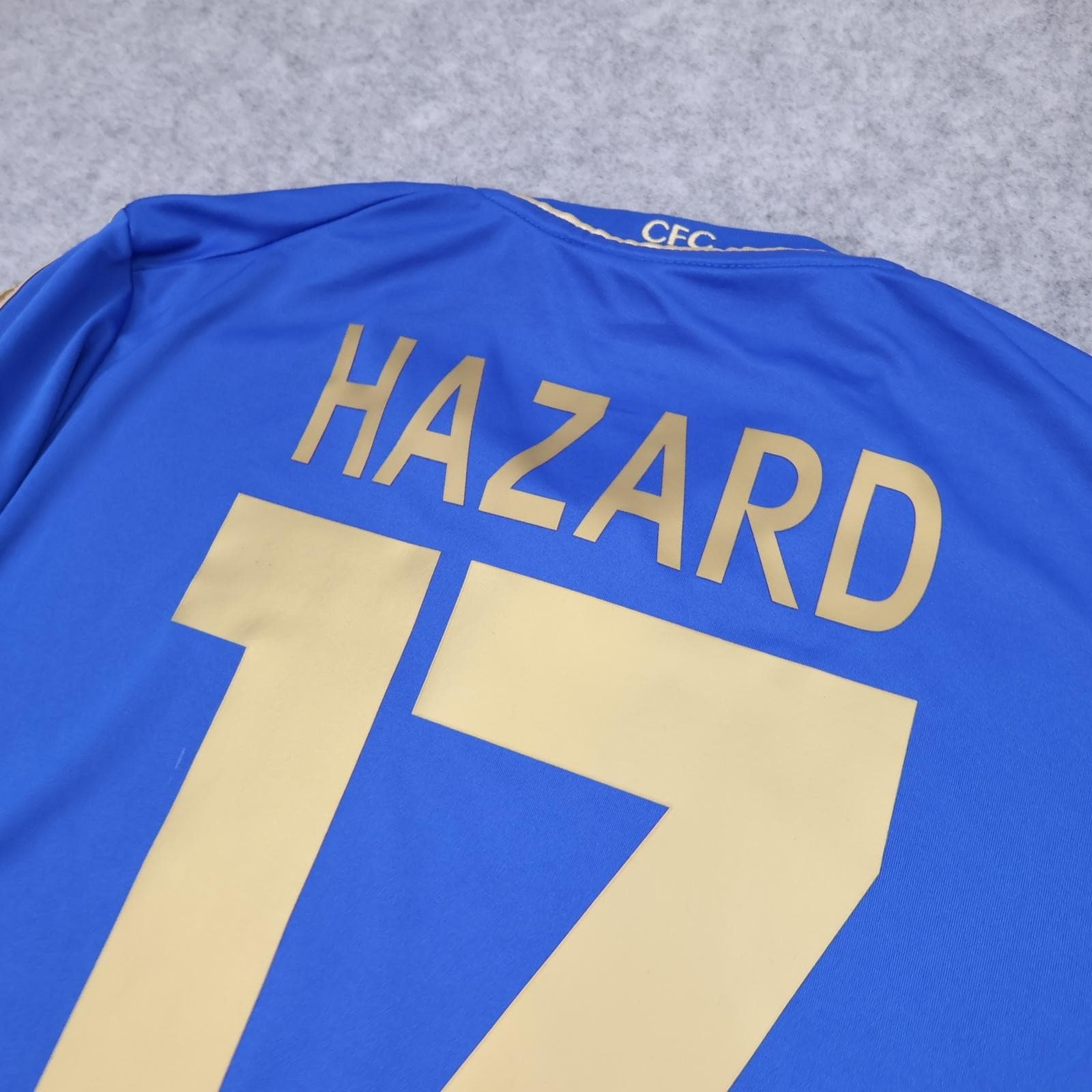 Chelsea Shirt Mens Large Blue Home 2012 2013 Adidas Hazard 17 Soccer Jersey photo 8