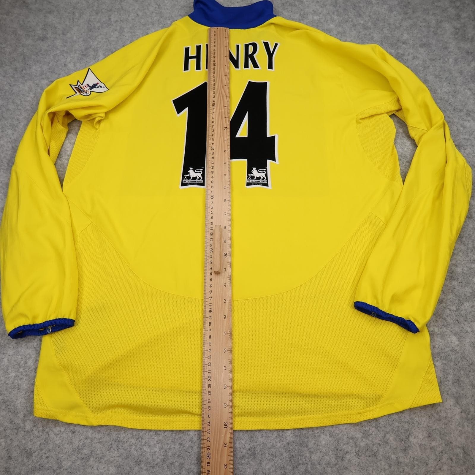 Arsenal Away Shirt XL Long Sleeve Yellow 2002 2004 Nike Henry 14 Soccer Jersey photo 13