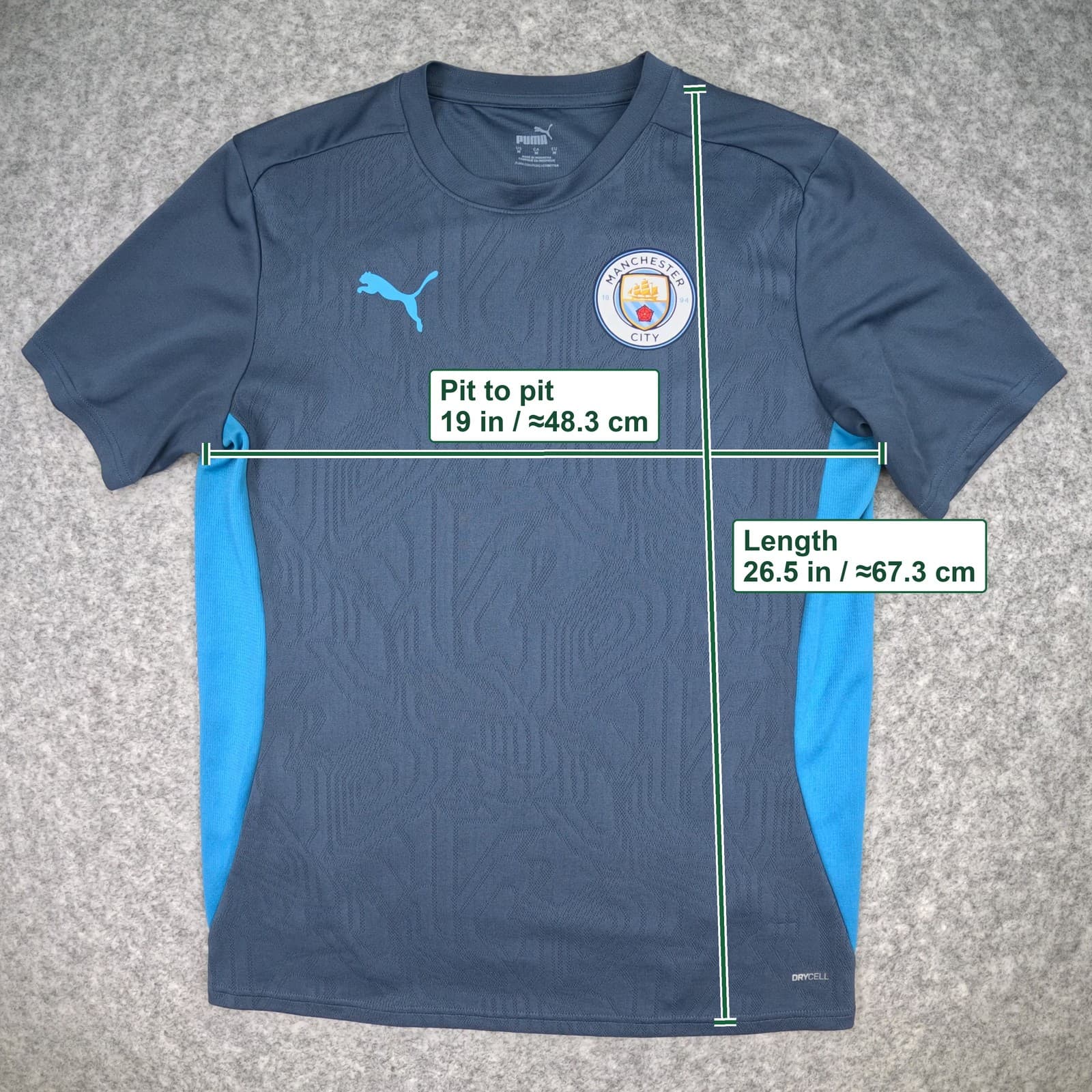 Manchester City Football Training Shirt Medium Grey Training PUMA Top Jersey photo 4