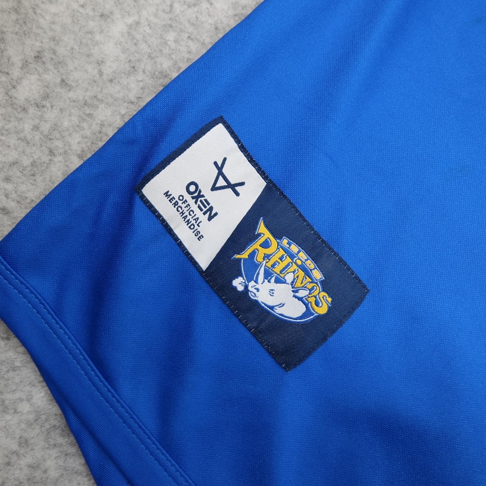 Leeds Rhinos Rugby Shirt Mens Medium Blue Rugby League Oxen Building Society photo 8