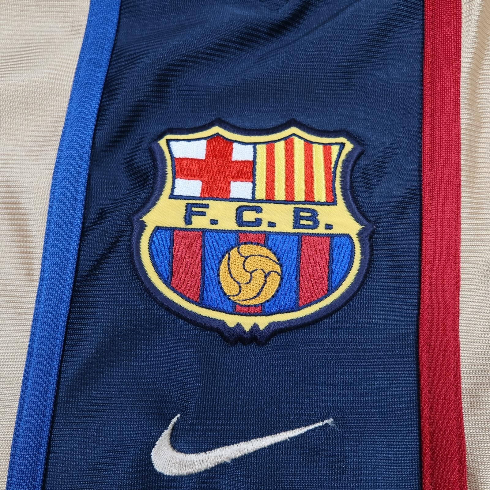 Vintage Barcelona Shirt Mens Extra Large Gold Away 2001 2002 Football Nike photo 5