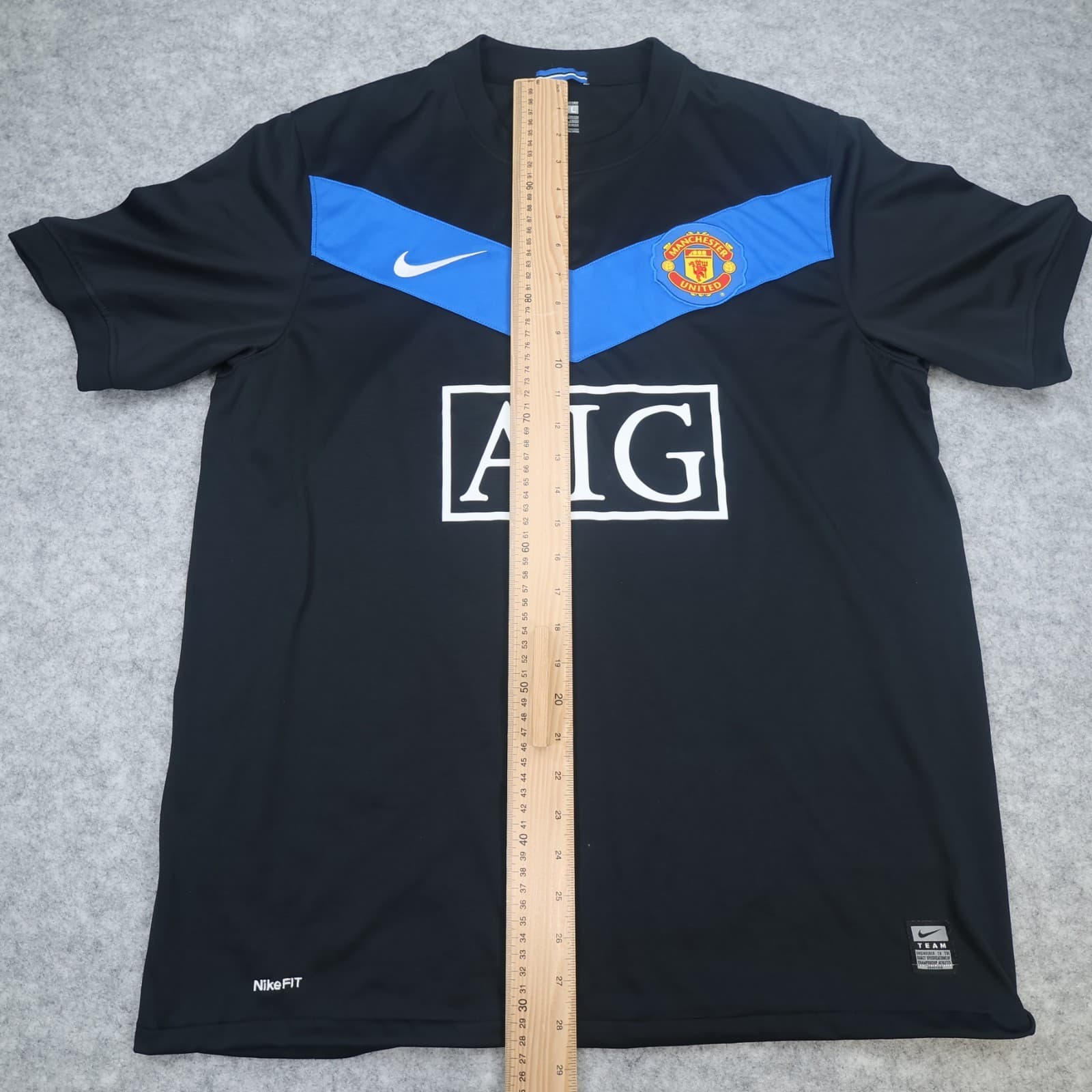 Manchester United Shirt Large Black Away Kit 2009 2010 Nike Jersey Paul Scholes photo 15