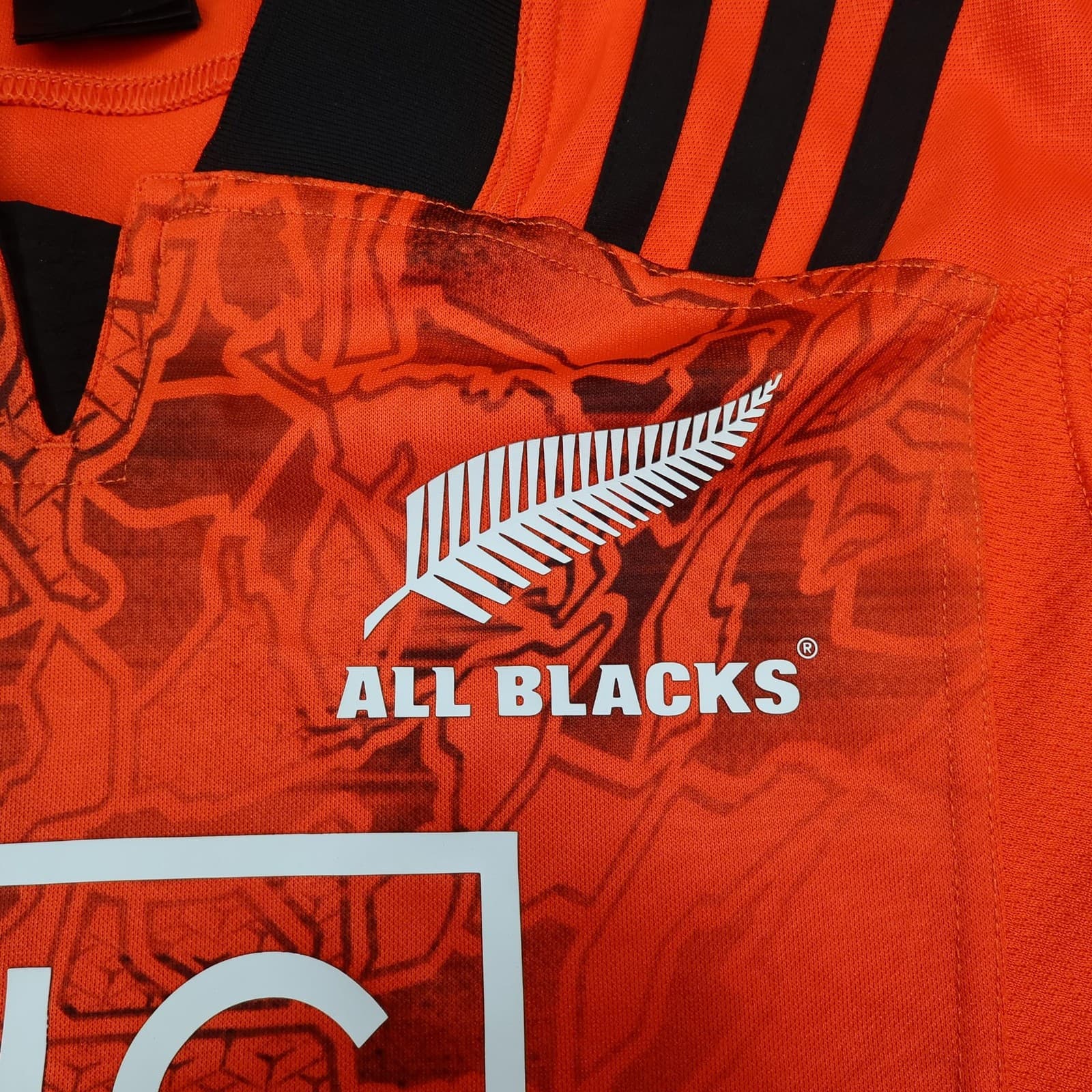 New Zealand All Blacks Shirt Mens Medium Orange Alternate Rugby Adidas 2017 photo 4